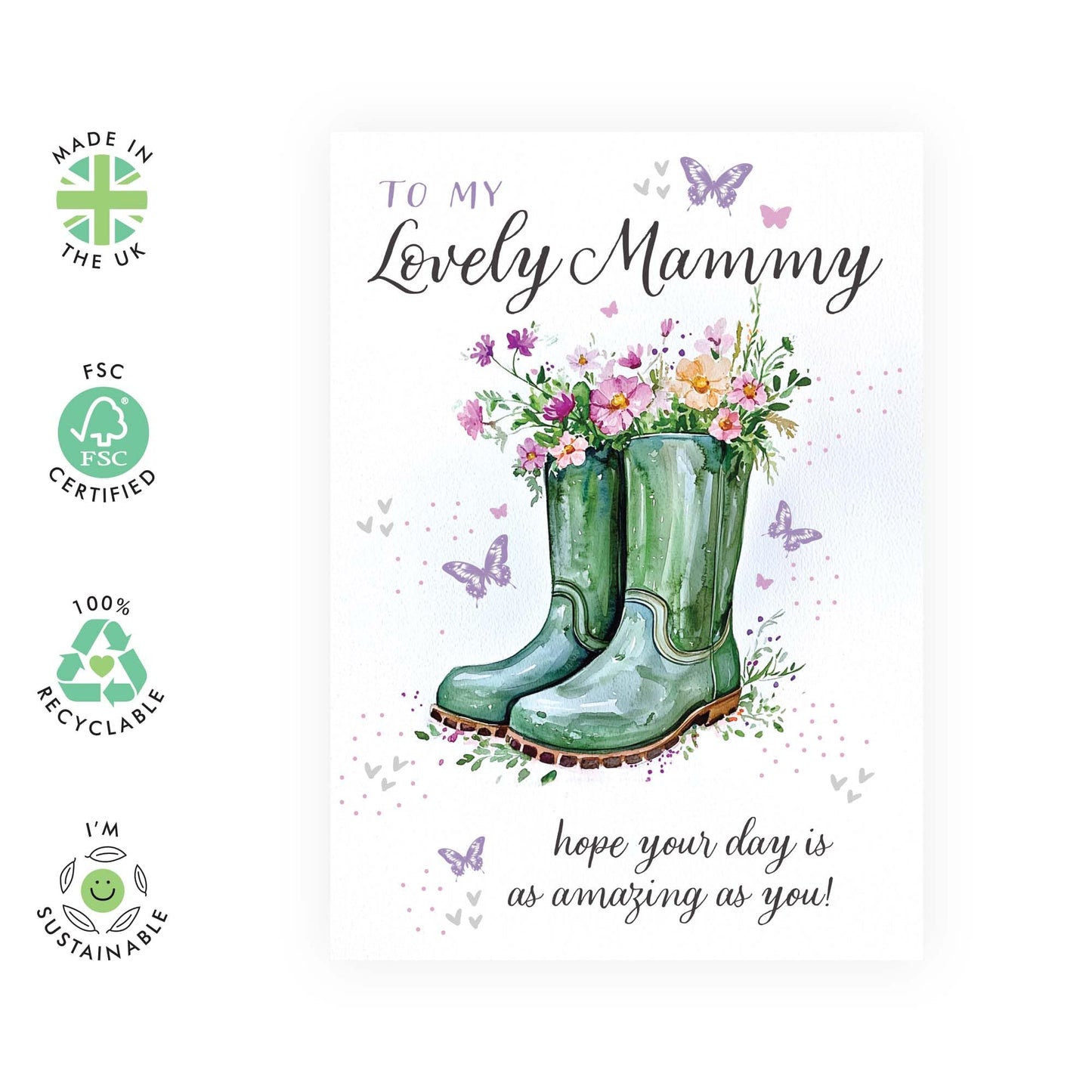 Birthday Card Mammy - To My Lovely Mammy - Happy Birthday Cards For Women - Bday Greeting Cards For Mum Mummy Mama Step Mum - Mothers Day Card - Comes With Stickers - By Central 23