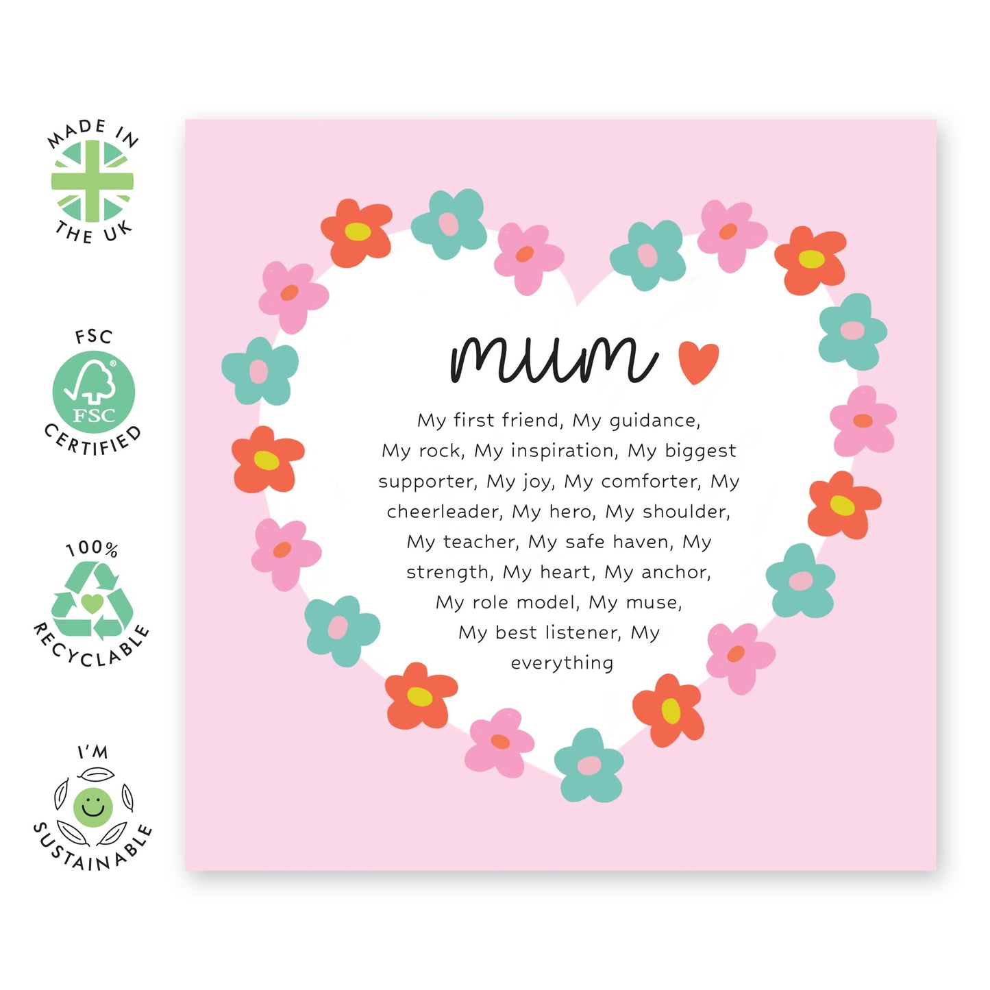 Mothers Day Cards For Mummy - Mum You're - Mum Birthday Card - Thank You Card For Women - Sweet Greeting Card For Aunt Nan - From Son Daughter - Comes With Stickers By Central 23