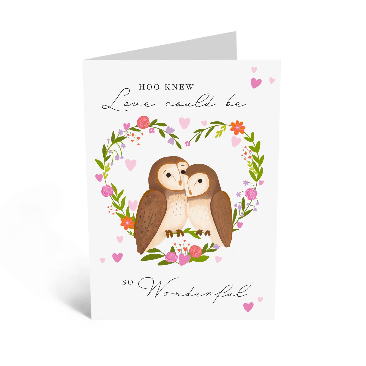 Heartfelt Greeting Card - 'HOO KNEW LOVE COULD BE THIS WONDERFUL' - Ideal for Expressing Deep Affection & Love - Perfect for Romantic Occasions and Celebrating Love - Comes with Stickers by Central 23