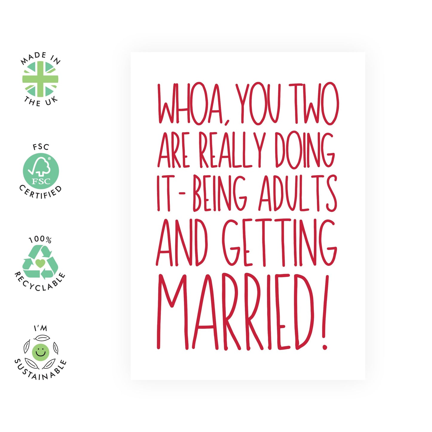 Funny Wedding Celebration Card - 'Really Doing It' - Gifts for the Bride, Groom, Best Friend, Bestie, BFF, Sister, Bruv, Mate, Brother, Cousin - Congrats - Comes with Fun Stickers