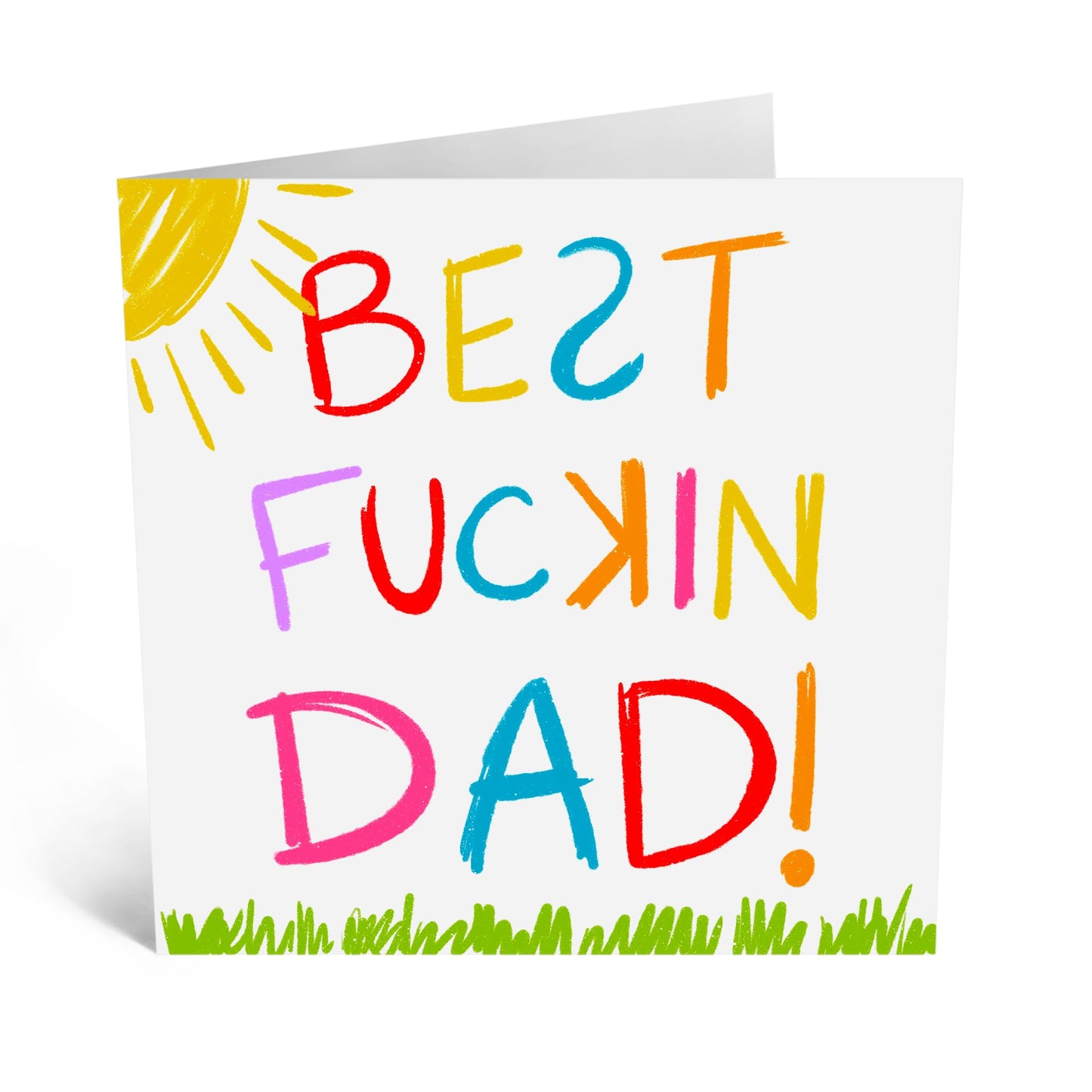Funny Greeting Card - 'BEST FU*KIN DAD' - Perfect for Celebrating with Bold Humor - Ideal for Showing Your Appreciation and Love for the Best Dad Father Daddy Ever - Comes With Stickers By Central 23