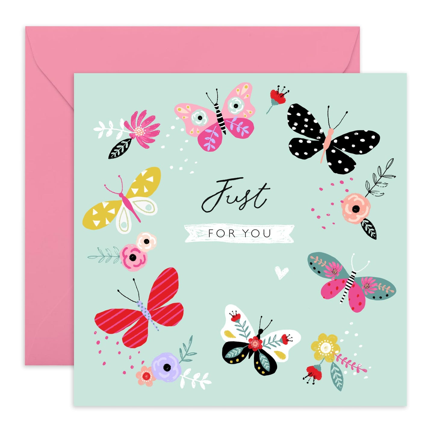 Butterfly Greeting Cards Birthday - Just For You - Blank Cards With Envelope - Bday Gifts - Pretty All Occasion Cards For Sister Mum Nan Aunt Her - Comes With Stickers By Central 23