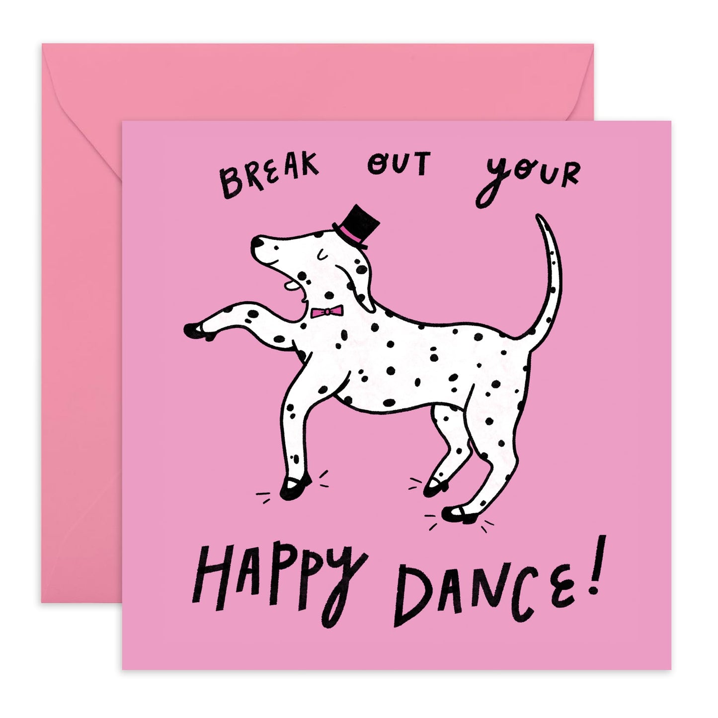 Playful Greeting Card - 'DANCING DALMATIAN' - Perfect for Adding a Fun and Energetic Touch to Any Occasion - Ideal for Him, Her, Friends, Family, Colleagues, Sister - Comes With Stickers By Central 23
