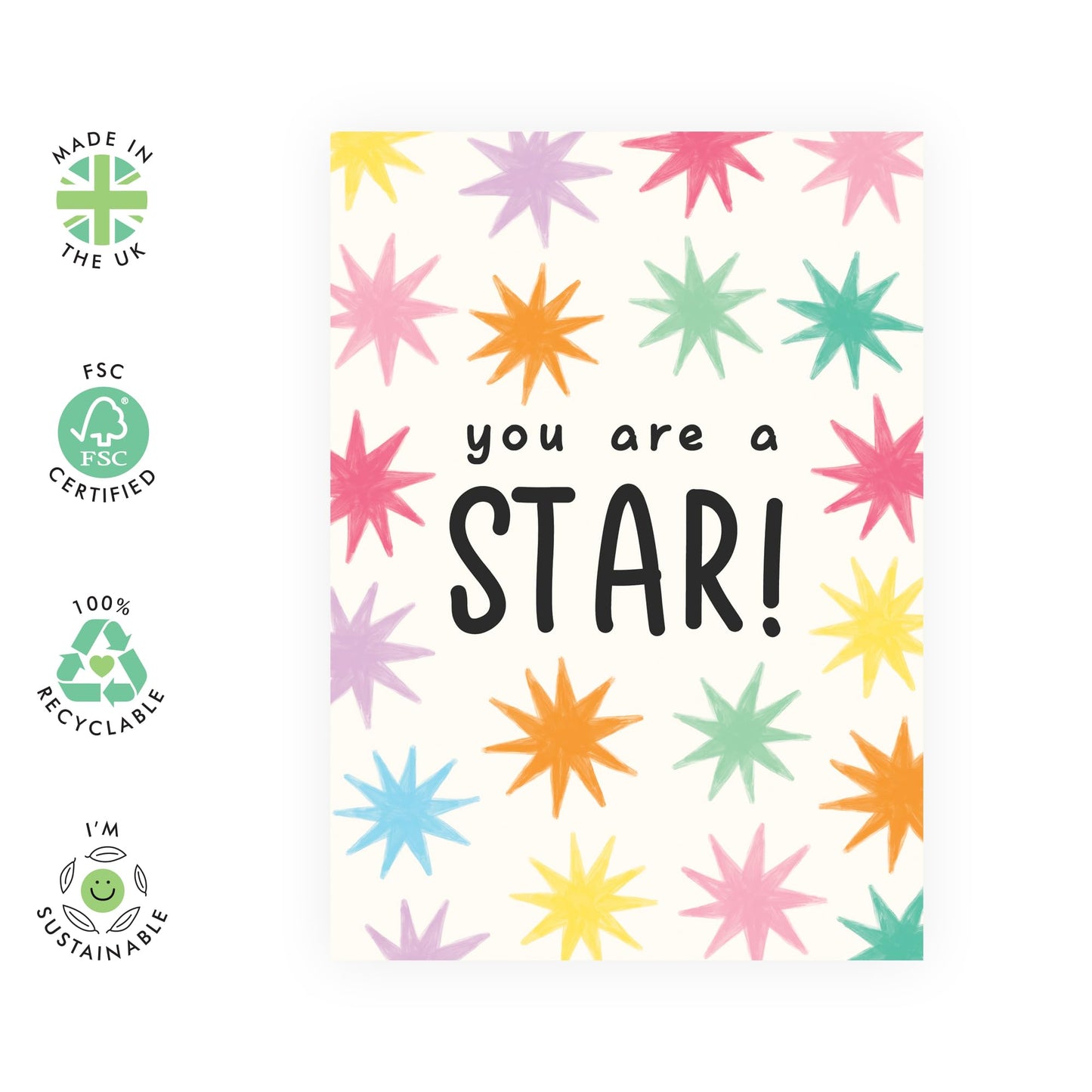 You Are Loved Cards - You're A Star! - Congratulations Card For Son Daughter - Good Job! Well Done! Greeting Cards - Promotion, Play, Graduation - Comes With Stickers By Central 23