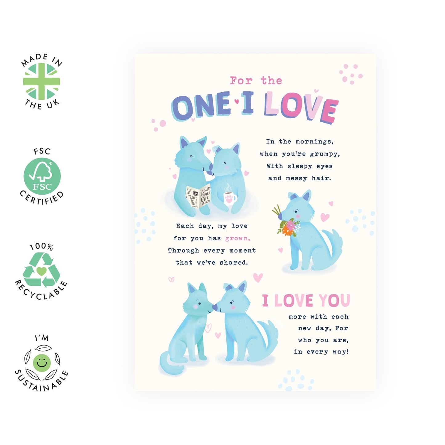 Elegant Greeting Card - 'WOLVES LOVE POEM' - Ideal for Romantic Occasions with a Touch of Natures Majesty - Perfect for Expressing Deep Feelings with a Poetic Flair - Comes with Stickers by Central 23