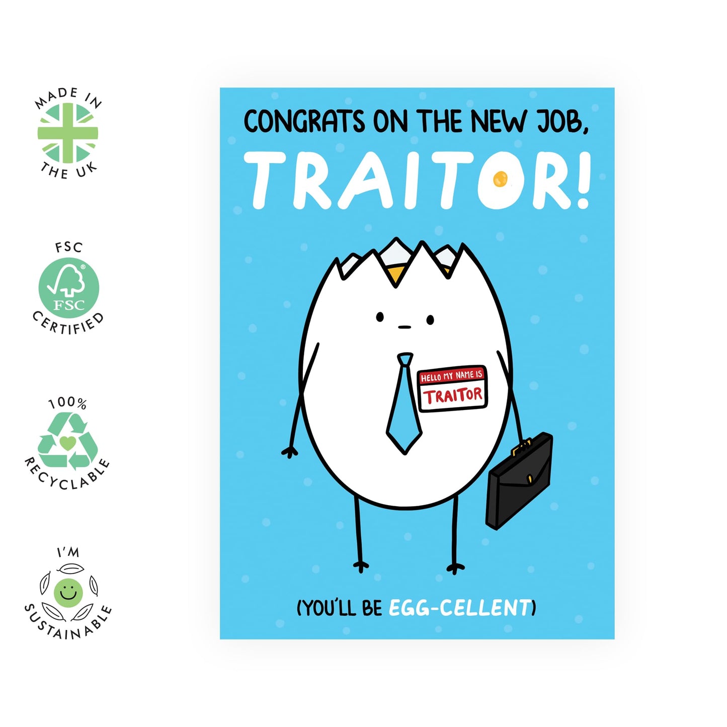 Leaving Cards For Colleague Leaving Gifts - Eggcellent Traitor - Coworker Goodbye Cards For Men Women - Funny Gifts For Boss Employee Officemate - Come With Fun Stickers - By Central 23