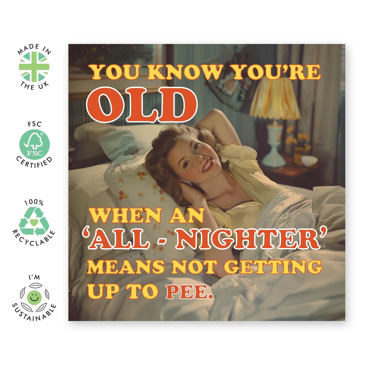 Birthday Cards For Women - All Nighter Not Getting Up To Pee - Female Birthday Gifts - Gifts For Sister Friend Mum Ladies - Best Friend Birthday Card - Comes With Fun Stickers By Central 23