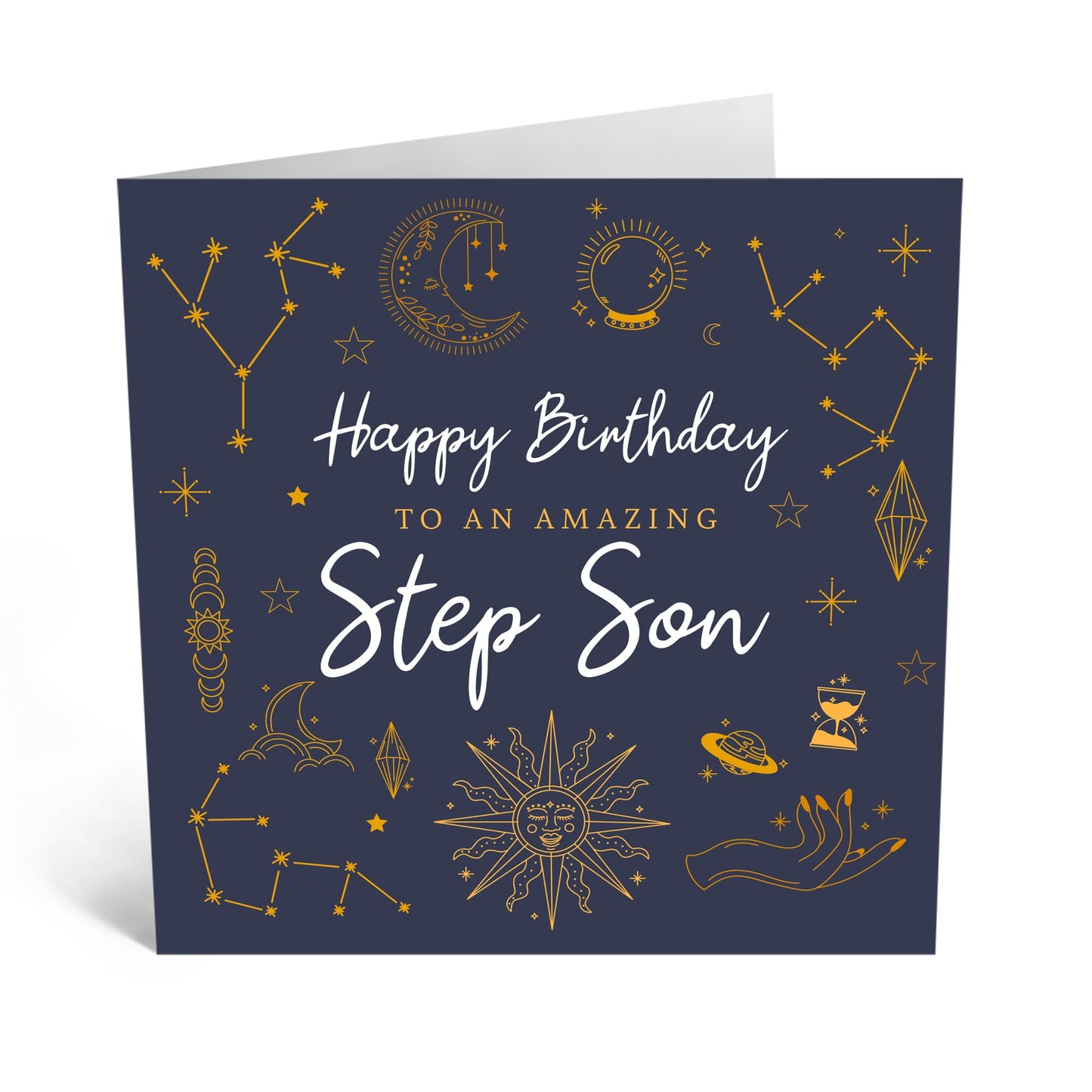 Birthday Greeting Card - 'STEP SON CELESTIAL' - Perfect for Celebrating a Special Day with Love and Wonder - Ideal for Stepsons Sons Family Members - Comes With Stickers By Central 23