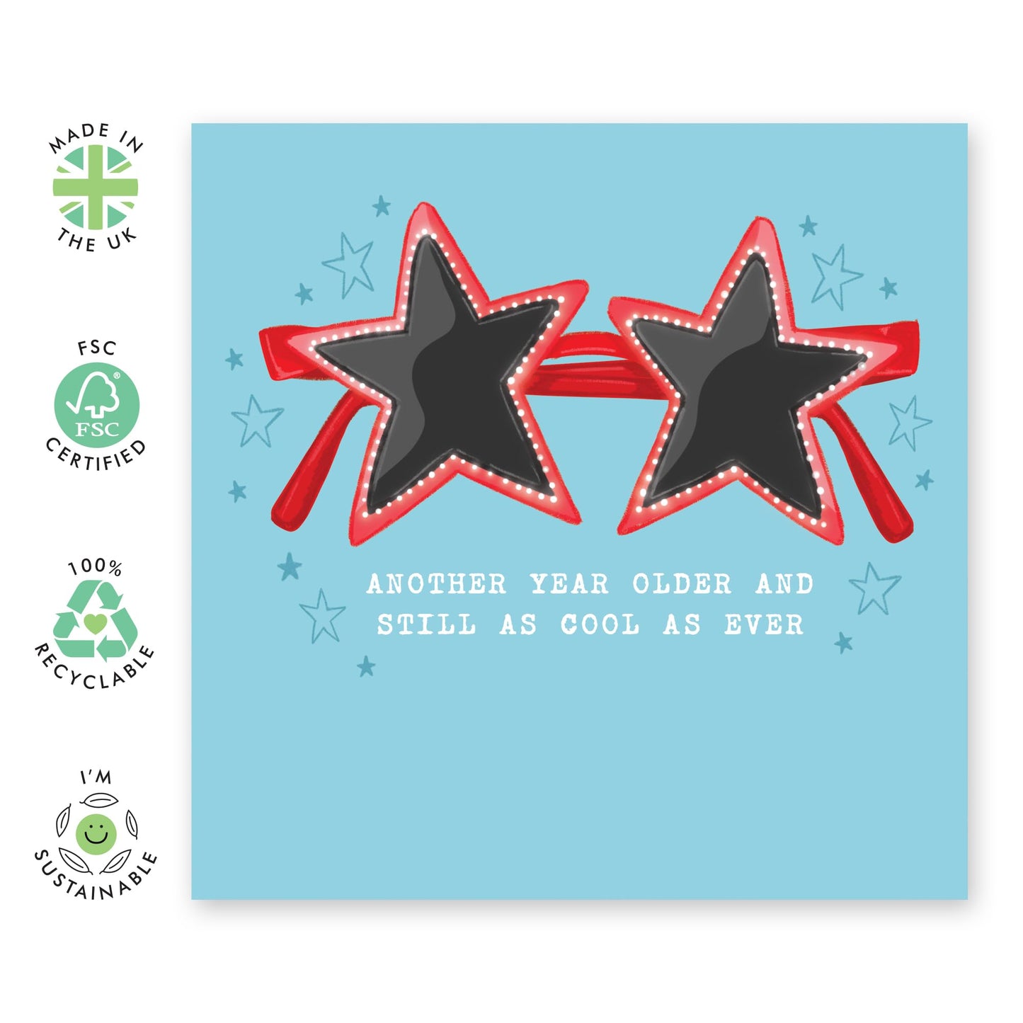 Funny Birthday Card - 'OLDER AND STILL AS COOL AS EVER!' - Perfect for Celebrating Age with a Lighthearted Twist - Ideal for Friends Family Besties BFFs Brothers Sis- Comes With Stickers By Central 23