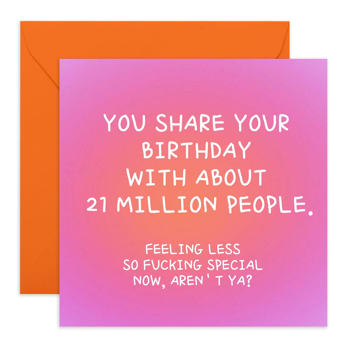 Rude Birthday Card For Men Women - Feeling Less Fucking Special - Funny Best Friend Birthday Card - Rude Gifts For Sister Brother Friends - Comes With Stickers By Central 23`