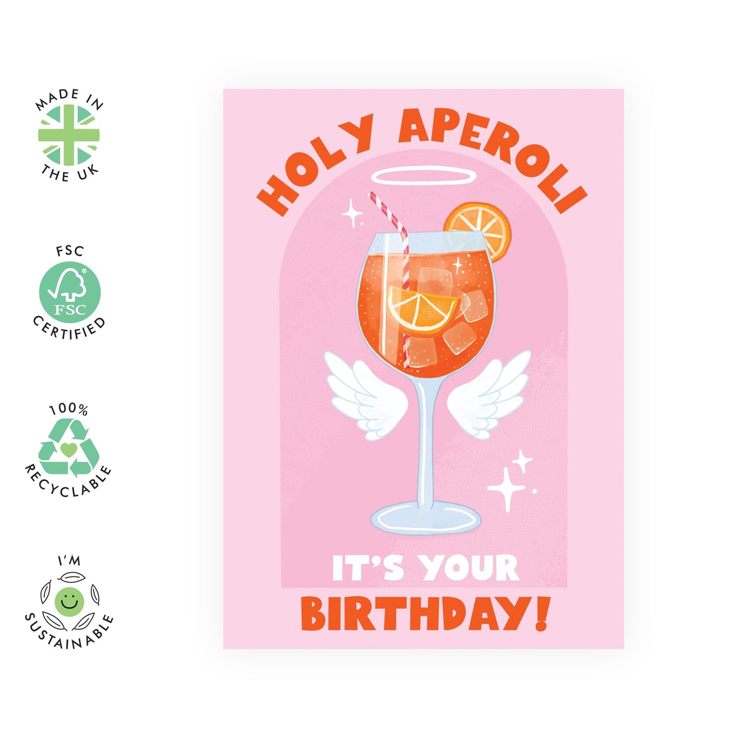Birthday Cards For Women - Holy Aperoli - Birthday Cards For Mum Mummy - Aunt Auntie - Cat Greeting Card - Gift From Friend- Greeting Cards For Sister - Friend- Comes With Stickers - By Central 23