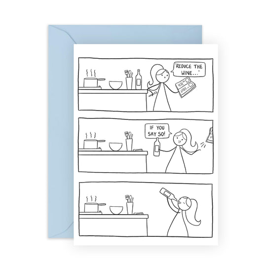 Friend Cards For Birthday Female - Reduce The Wine - Funny Birthday Card For Women Humour - Cheeky Greeting Card Gifts For Sister Mum Auntie Grandma - Comes With Stickers - By Central 23