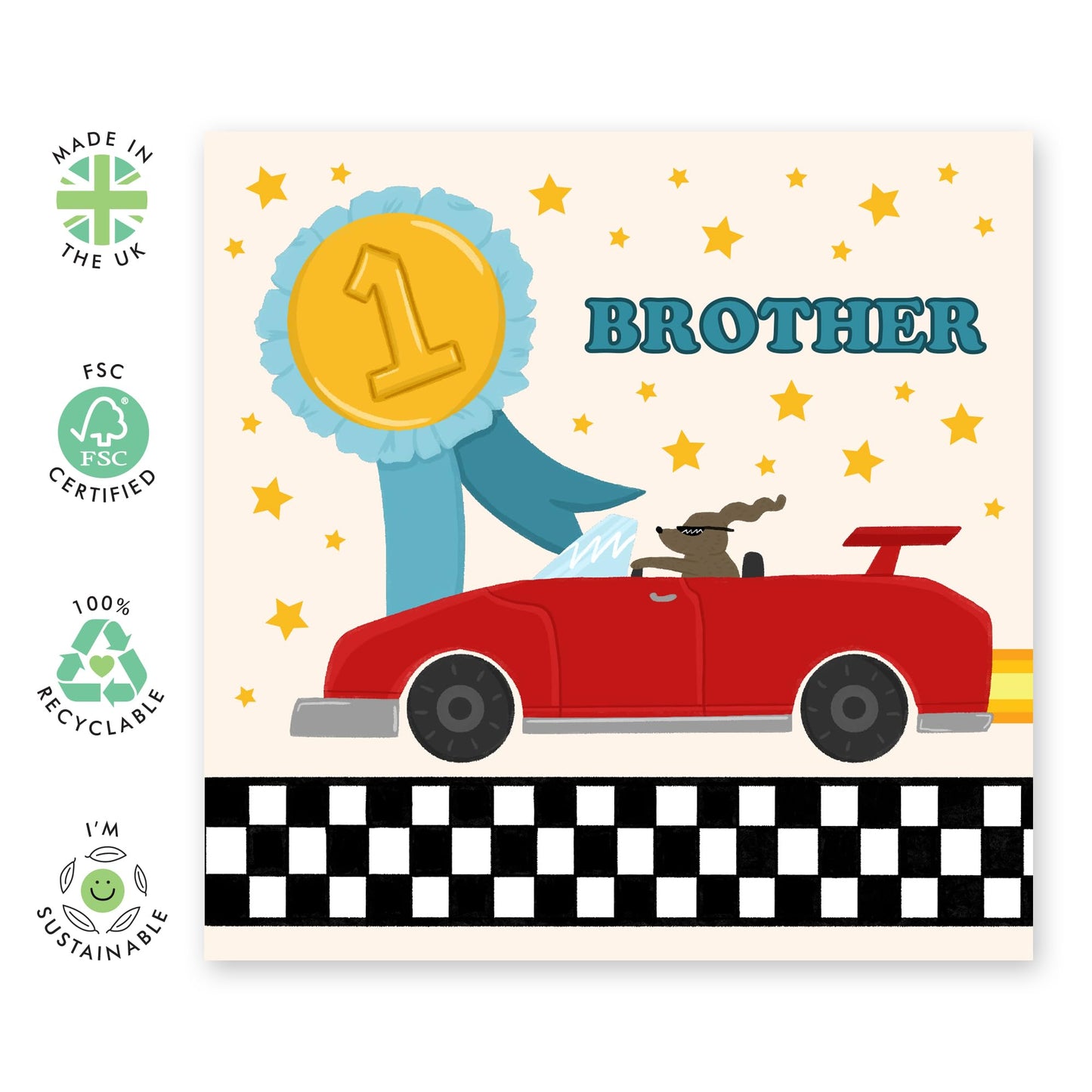 Birthday Card For Brother - No. 1 Brother - Congratulations Thank You I Love You Cards Greeting Cards For Brother Just Because - Gifts For Him Men Male Sibling - Comes With Fun Stickers By Central 23