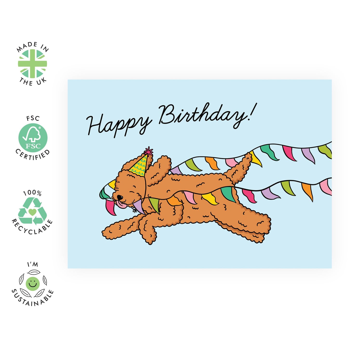 Birthday Card For Fur Parents - Birthday Dog Bunting - Cheeky Greeting Cards For Sister Friend - Greeting Cards For Pet Owners - For Fur Mum Dad - Comes With Stickers By Central 23
