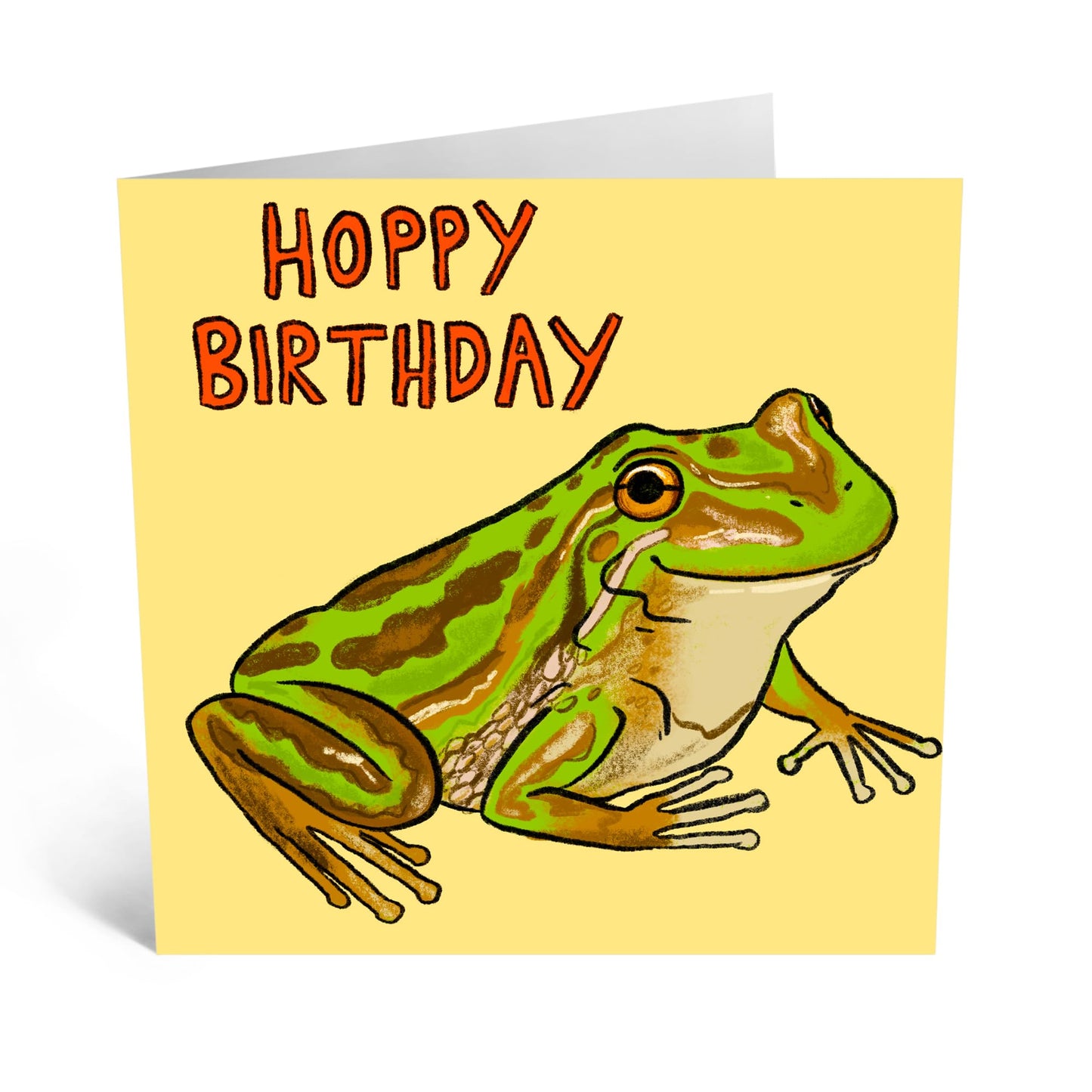 Birthday Greeting Card - 'HOPPY BIRTHDAY FROG' - Perfect for Celebrating Birthdays with a Fun Frog Design - Ideal for Friends, Family, Kids, Best friends, BFF's - Comes with Stickers by Central 23