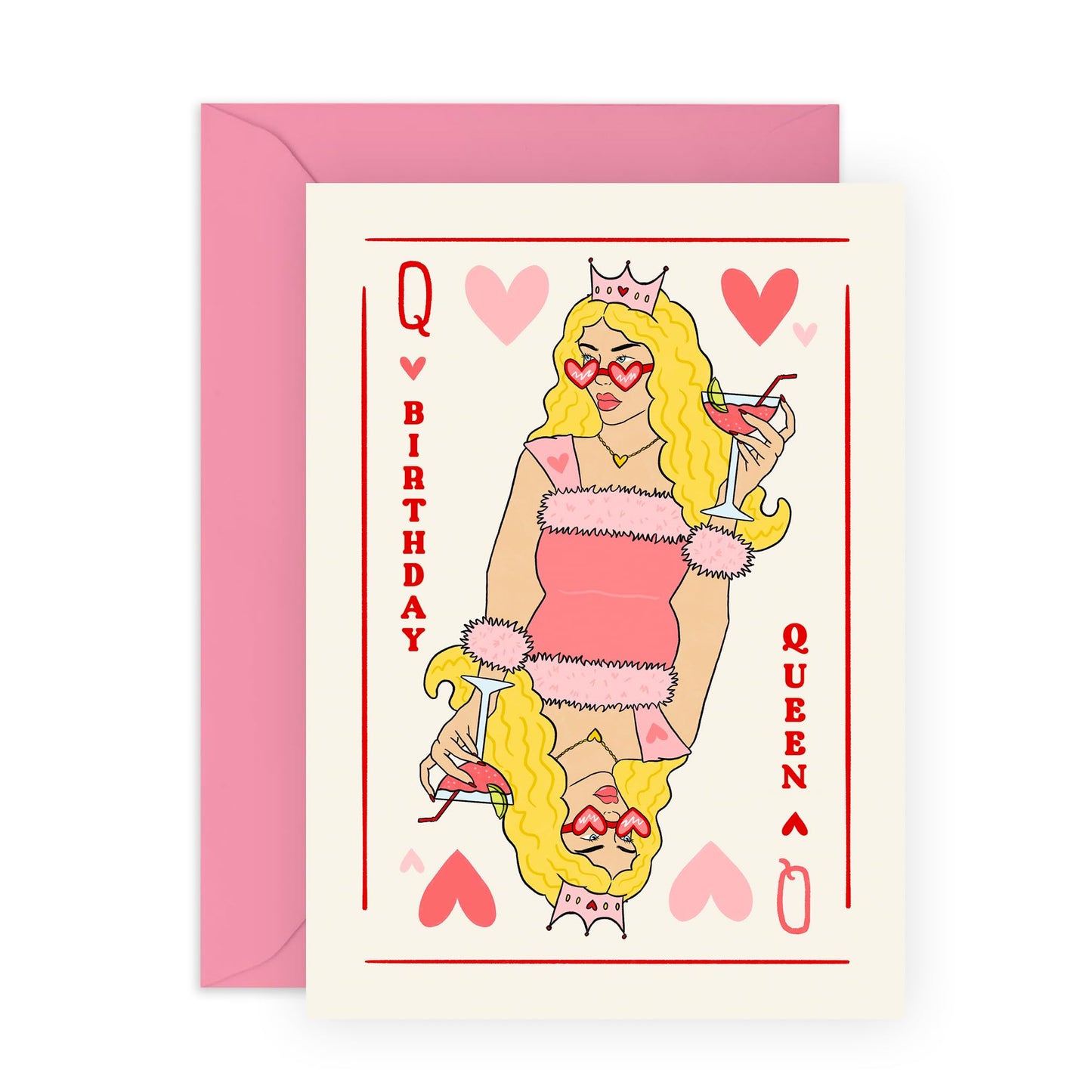 Pretty Birthday Card For Mum - Birthday Queen - Happy Birthday Queen Bee - Female Birthday Cards For Her Nana Wife - Friend Birthday - Ladies Birthday Card - Comes With Stickers By Central 23