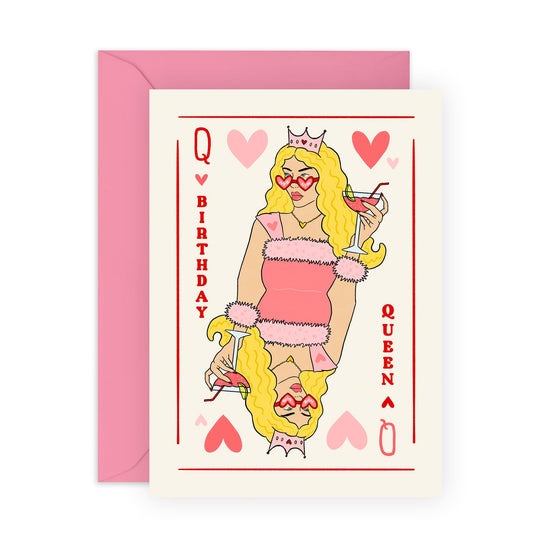 Pretty Birthday Card For Mum - Birthday Queen - Happy Birthday Queen Bee - Female Birthday Cards For Her Nana Wife - Friend Birthday - Ladies Birthday Card - Comes With Stickers By Central 23