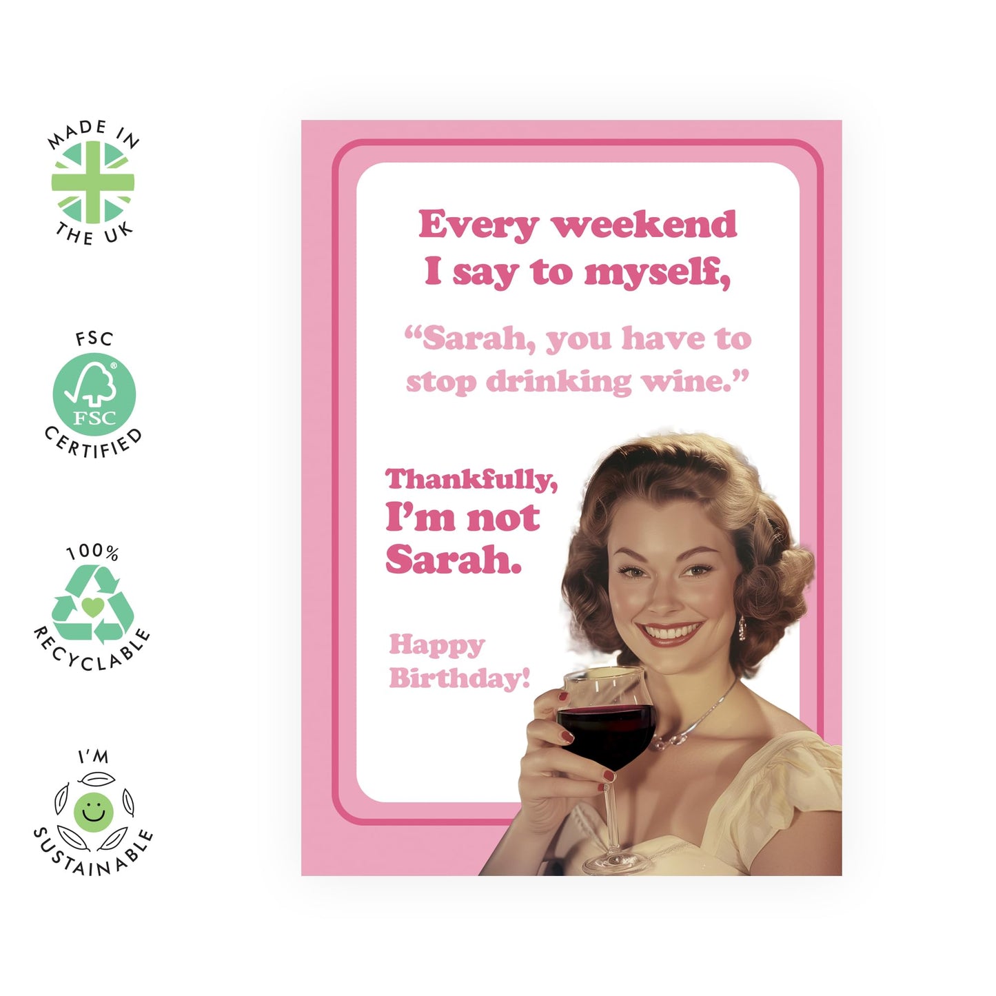 Funny Birthday Card For Women - Sister Birthday Card Retro - Humorous Birthday Cards For Mum Auntie Nana - Friend Gifts For Women - Comes With Stickers - By Central 23