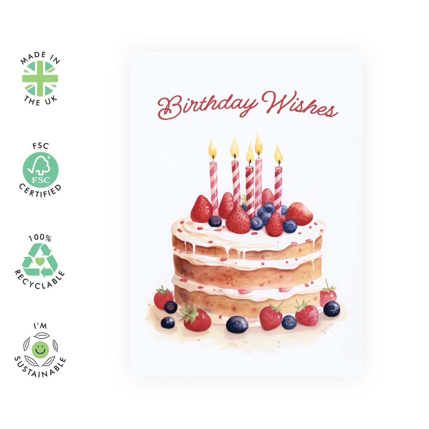 Birthday Cards For Men Women - Birthday Wishes Cake - Birthday Greeting Card For Him Her - Brother Sister Birthday Cards - Gifts For Her Him - From Friends - Comes With Fun Stickers By Central 23