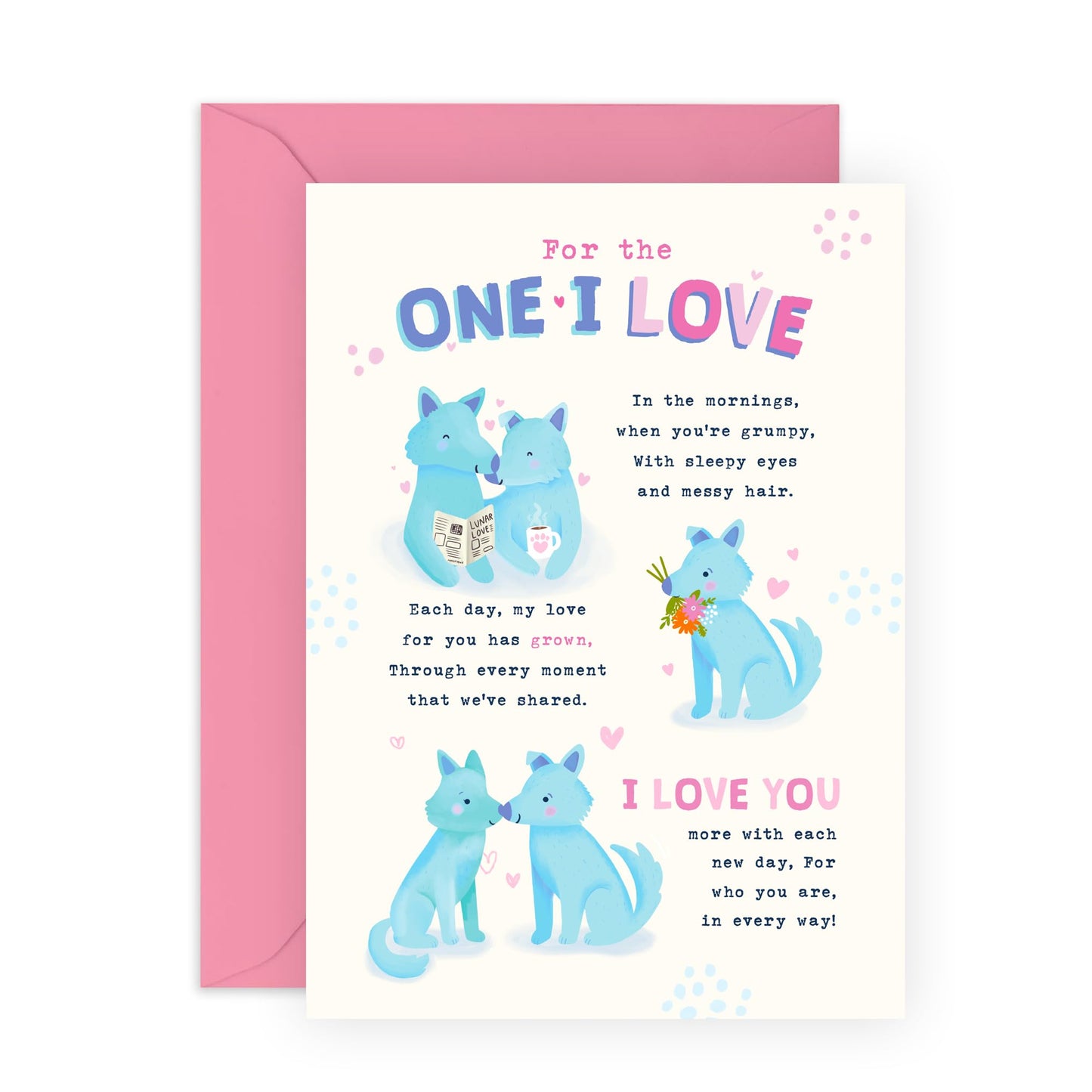 Elegant Greeting Card - 'WOLVES LOVE POEM' - Ideal for Romantic Occasions with a Touch of Natures Majesty - Perfect for Expressing Deep Feelings with a Poetic Flair - Comes with Stickers by Central 23