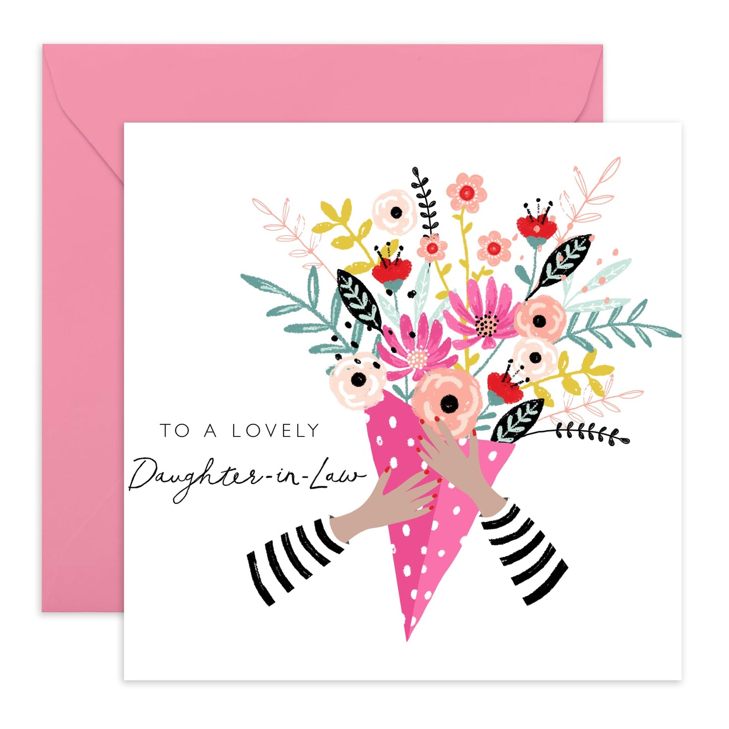 Daughter In Law Birthday Card - To A Lovely Daughter-in-law - Sweet Greeting Cards For Women - Thank You Cards For Daughter In Law - Mothers Day Card For Her - Comes With Stickers By Central 23