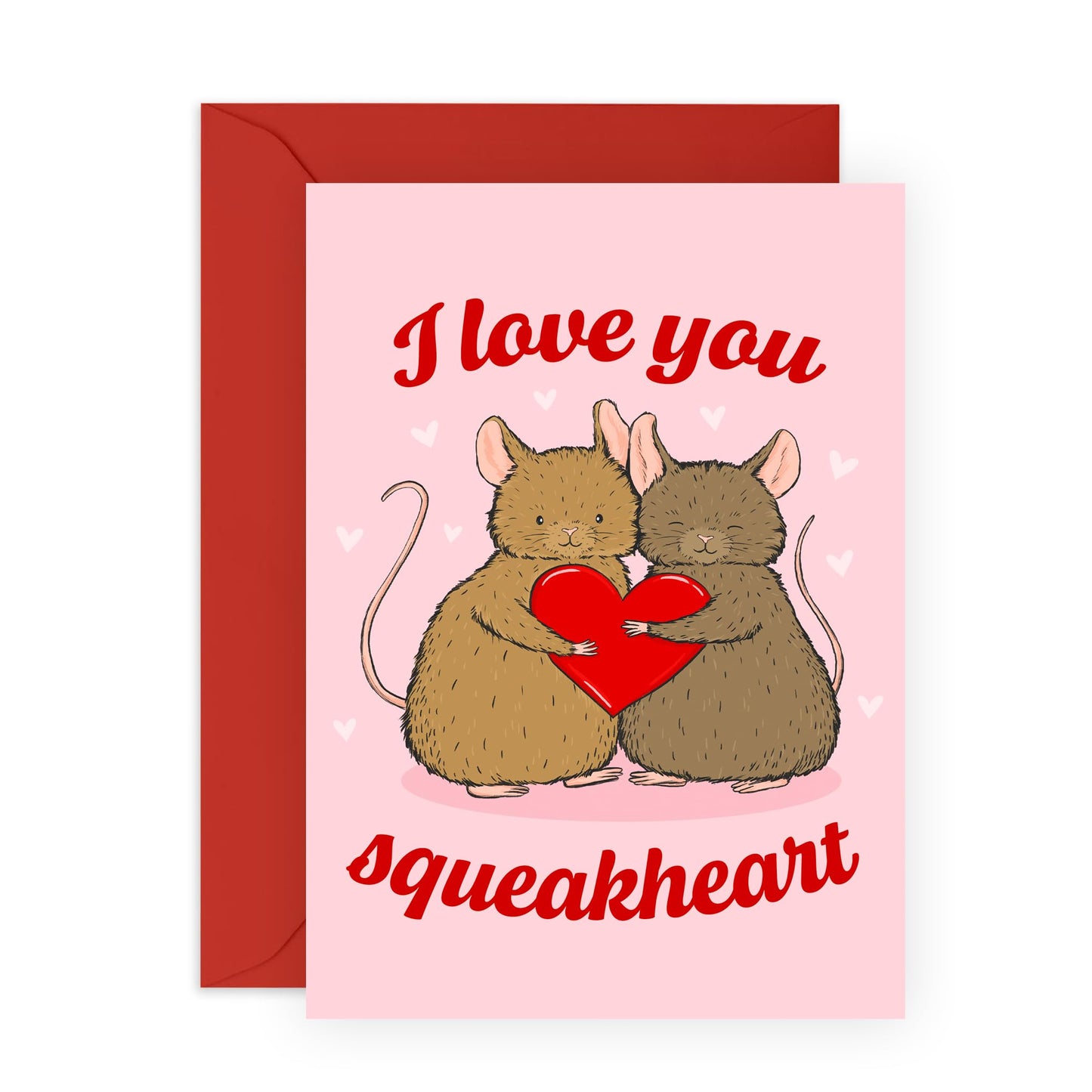 Valentines Card For Boyfriend Girlfriend Couples - I Love You Squeakheart Mice - Birthday Card For Adult Men Women - Anniversary Card For Him - For Husband Wife - Comes With Stickers By Central 23