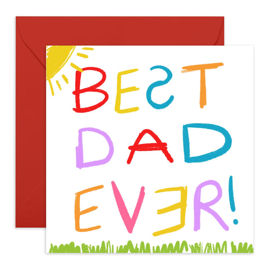 Heartfelt Greeting Card - 'BEST DAD EVER' - Perfect for Showing Your Love and Appreciation - Ideal for Celebrating Your Amazing Dad Father Daddy Pop on Any Occasion - Comes With Stickers By Central 23