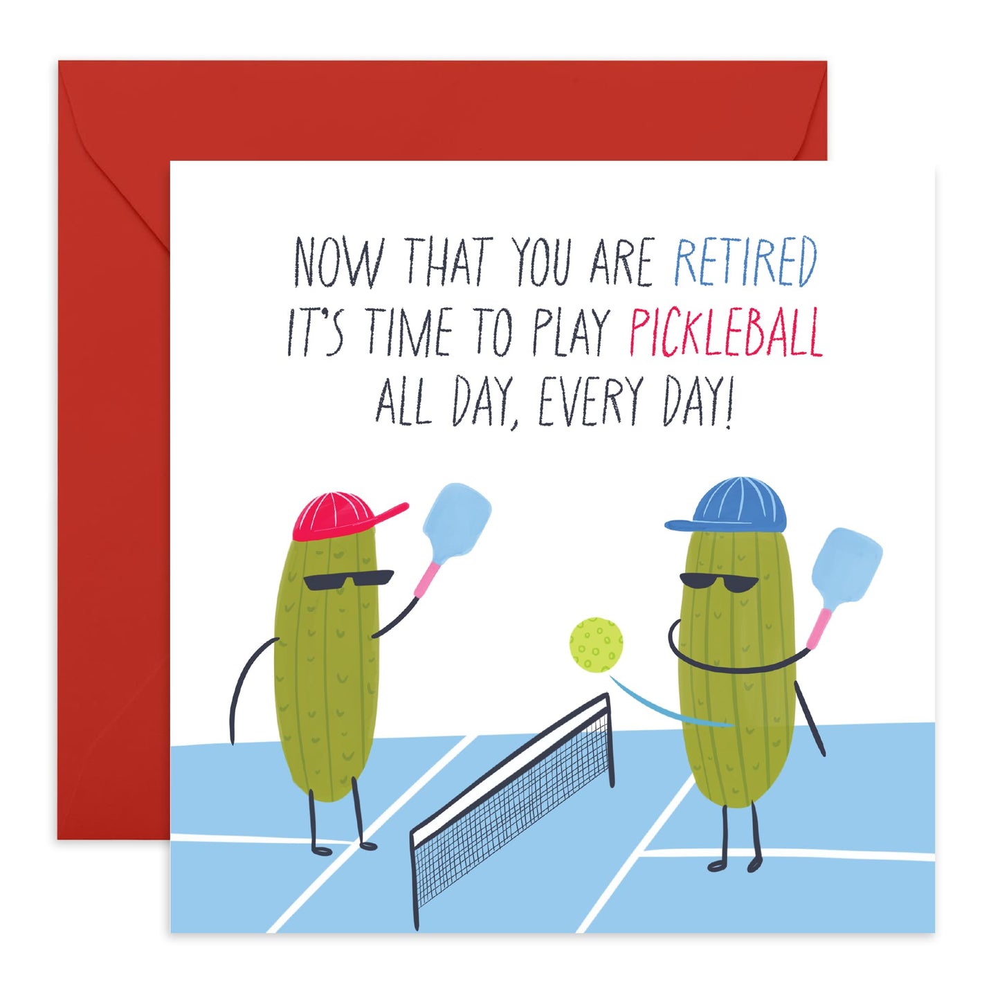 Congratulations Card For Colleagues - Retired Pickleball - Retirement Cards For Men Women - Gift From Coworker - Comes With Stickers By Central 23