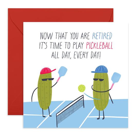 Congratulations Card For Colleagues - Retired Pickleball - Retirement Cards For Men Women - Gift From Coworker - Comes With Stickers By Central 23