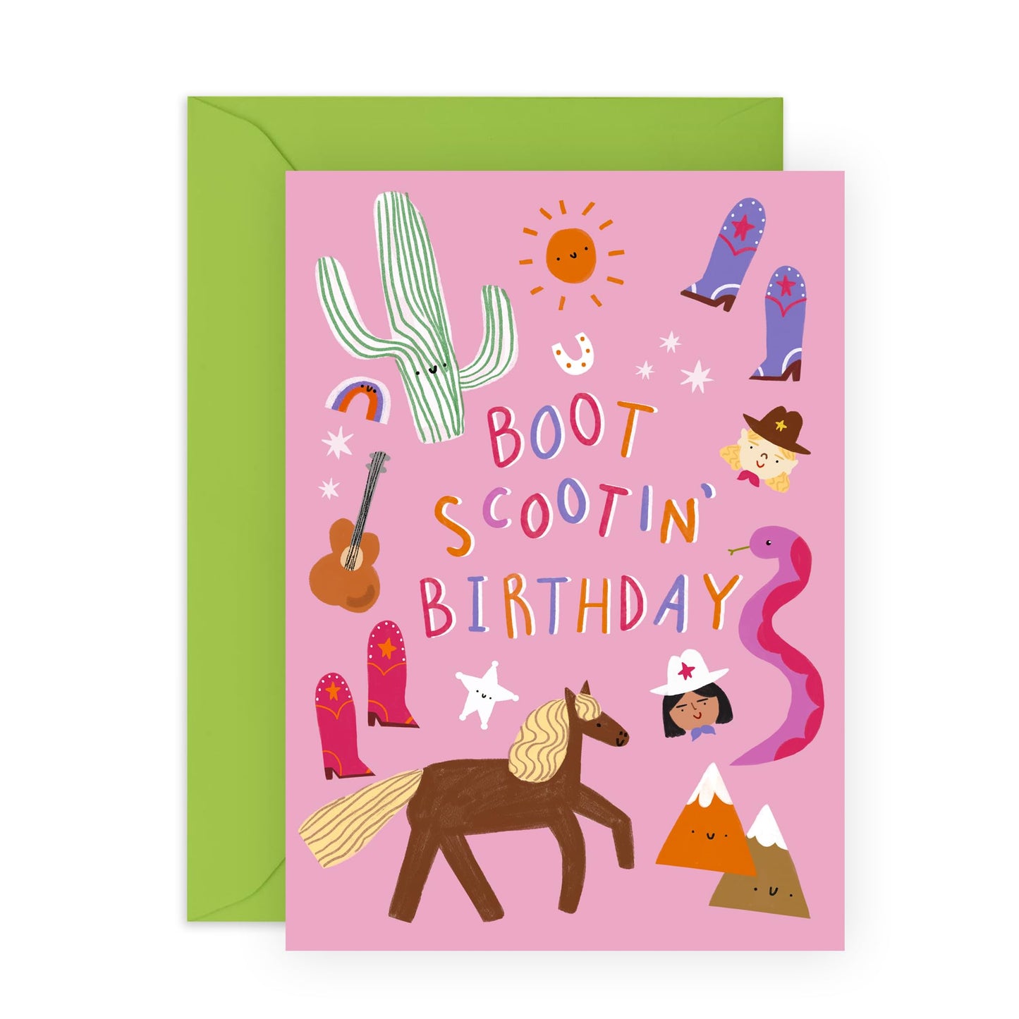 Birthday Card for Country Girls - 'Bootscootin Cowgirl' - Gifts for Her, Women, Wife, Sister, Coleagues, Mum, Grandma - Southern Thing - Comes with Fun Stickers
