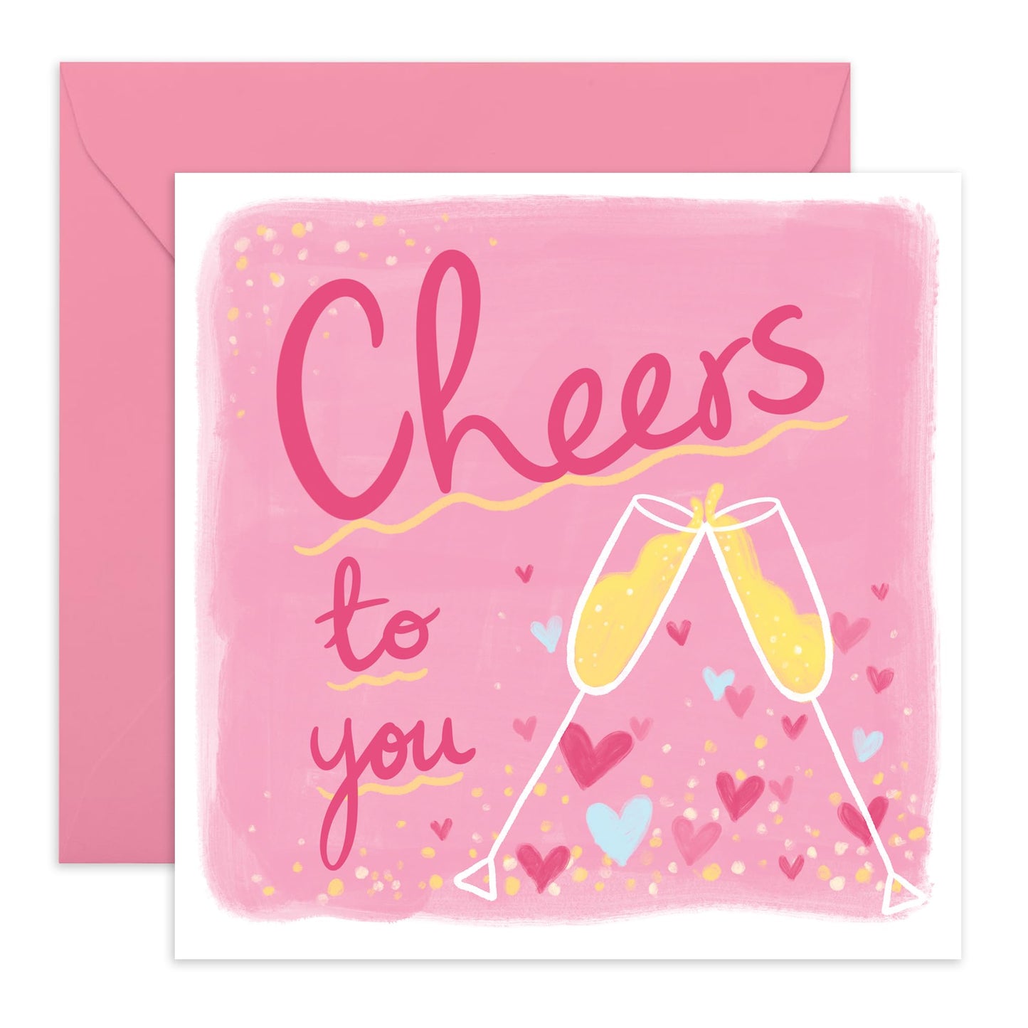 Birthday Card For Her - Cheers To You! - Champagne Celebration Greeting Card - Birthday Cards For Women Female Friends - Gifts For Mom Daughter Sister - Comes With Cute Stickers By Central 23