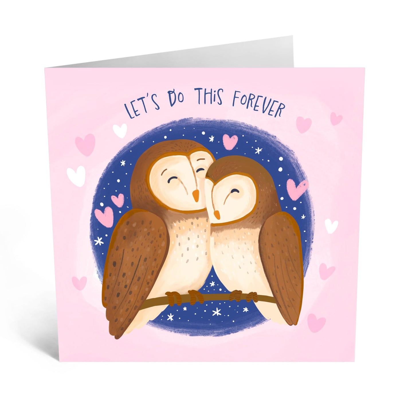 Greeting Card - 'LET'S DO THIS FOREVER OWLS' - Perfect for Any Occasion with a Charming Owl and a Touch of Endearing Commitment - Ideal for Celebrating Lasting Love - Comes With Stickers By Central 23