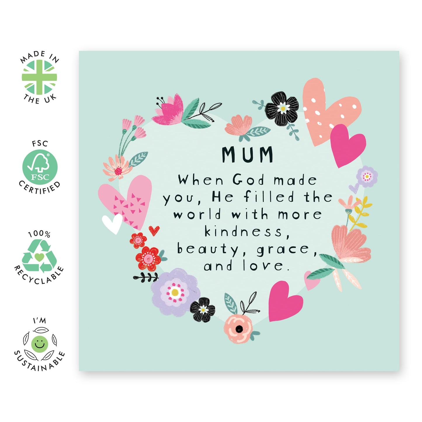 Happy Birthday Mum Cards And Envelopes - When God Made You - Thoughtful Words For Mummy Just Because - I Love You Gifts For Women Mama - Mothers Day Card From Son & Daughter - Comes With Stickers