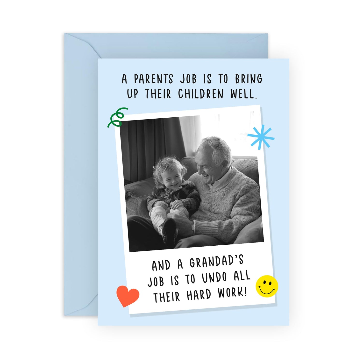 Funny Grandad Card - Humorous Greeting Card for Grandfather, Grandpa, Him, Men, Grandparent- Perfect for Birthday, Father's Day, or Just Because- Comes with Fun Stickers