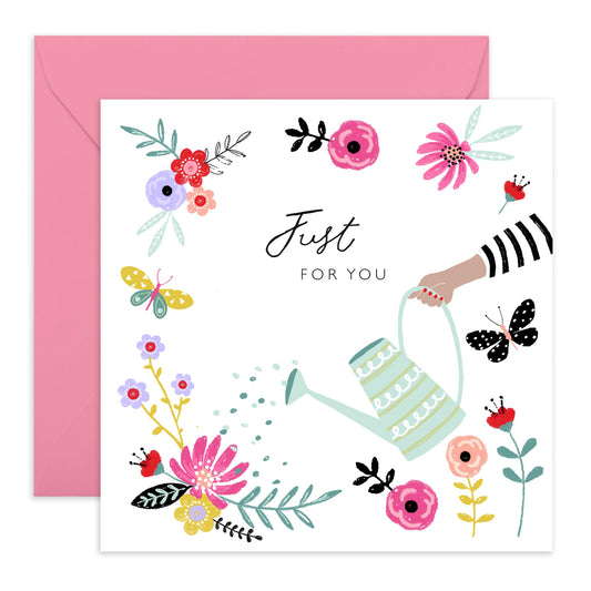 Greeting Cards For Women - Just For You - Blank Card With Envelope - Flowers Butterflies - All Occasion Cards For Sister Mum Nan Aunt - Gifts For Her - Comes With Stickers By Central 23