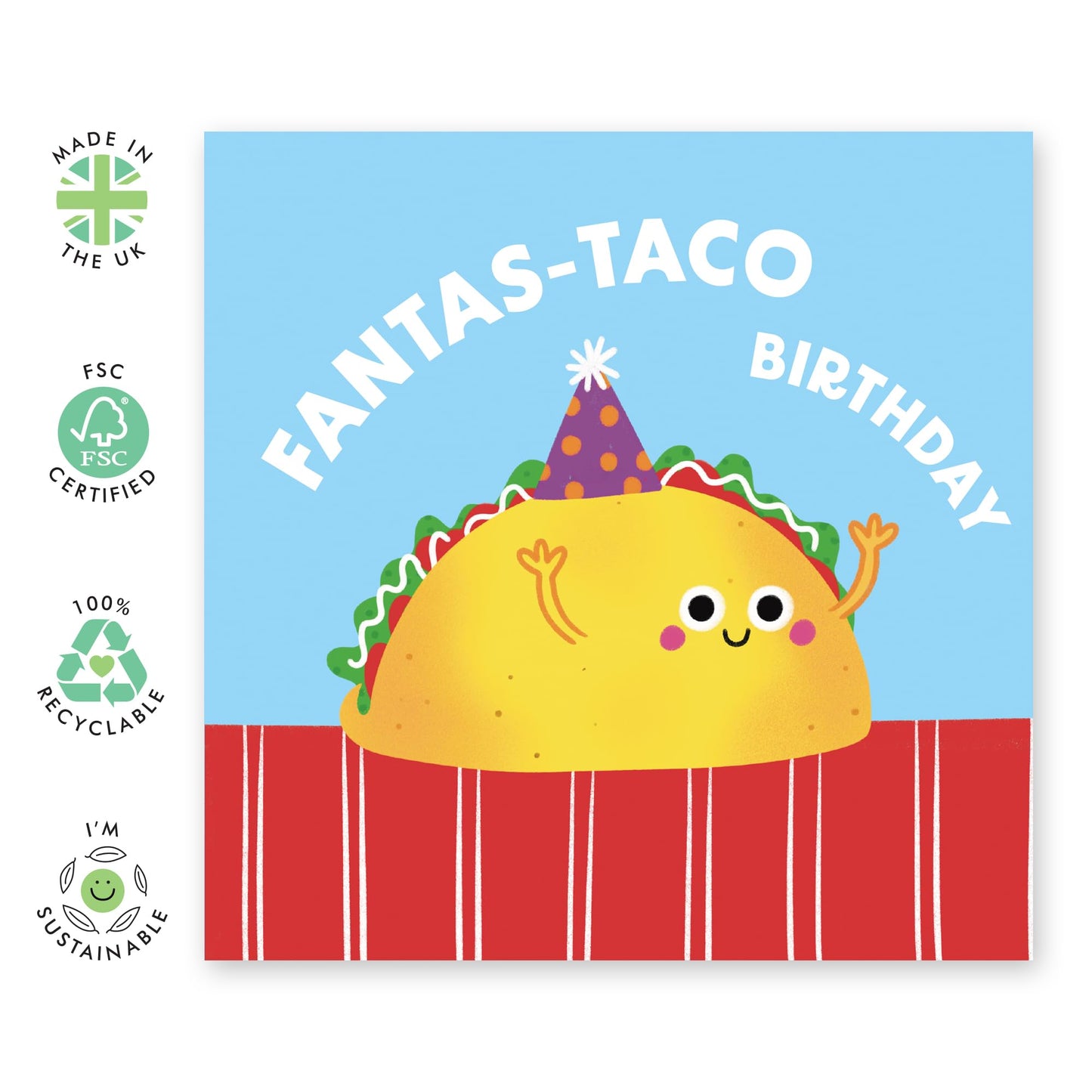 Funny Birthday Card - Fantas-taco-birthday - Mexican Food Puns - Greeting Cards Birthday For Mum Dad Mama Papa Abuela Son Daughter - Gifts For Friends - Comes With Fun Stickers By Central 23