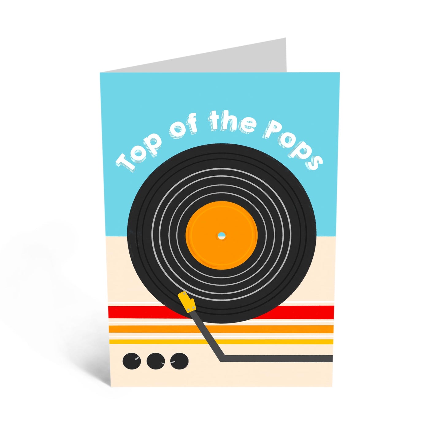 Greeting Card - 'TOP OF THE POPS VINYL' - For Dads, Pops, Fathers, Daddy's - Perfect for Music Lovers and Nostalgia Seekers - Ideal for Any Occasion or Just Because - Comes with Stickers by Central 23