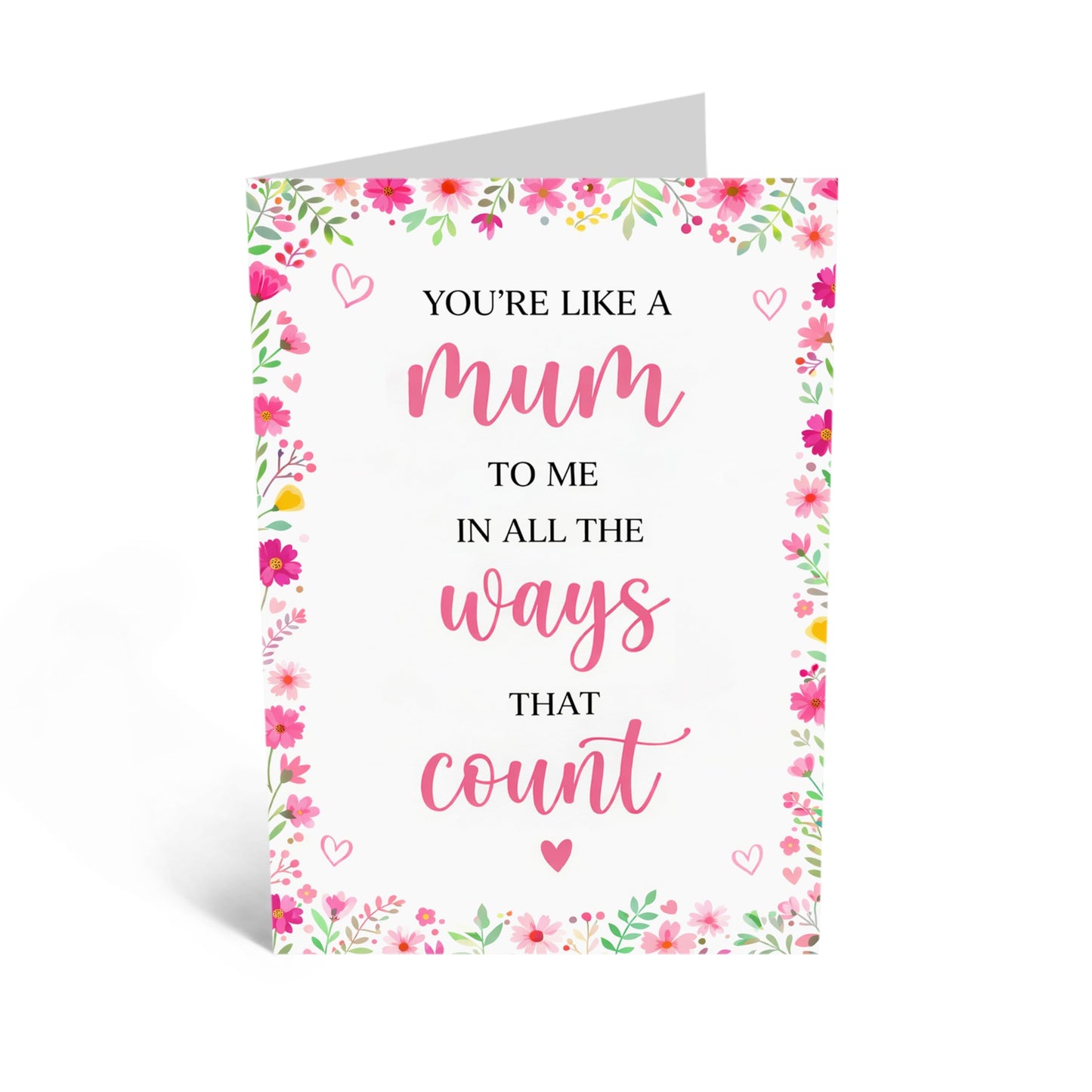 Mother’s Day Card - ‘You’re Like a Mum to Me’ - Thoughtful Greeting Card for Stepmom, Grandma, Sister or Aunt - Includes Envelopes & Fun Stickers - Premium Keepsake from Daughter or Son