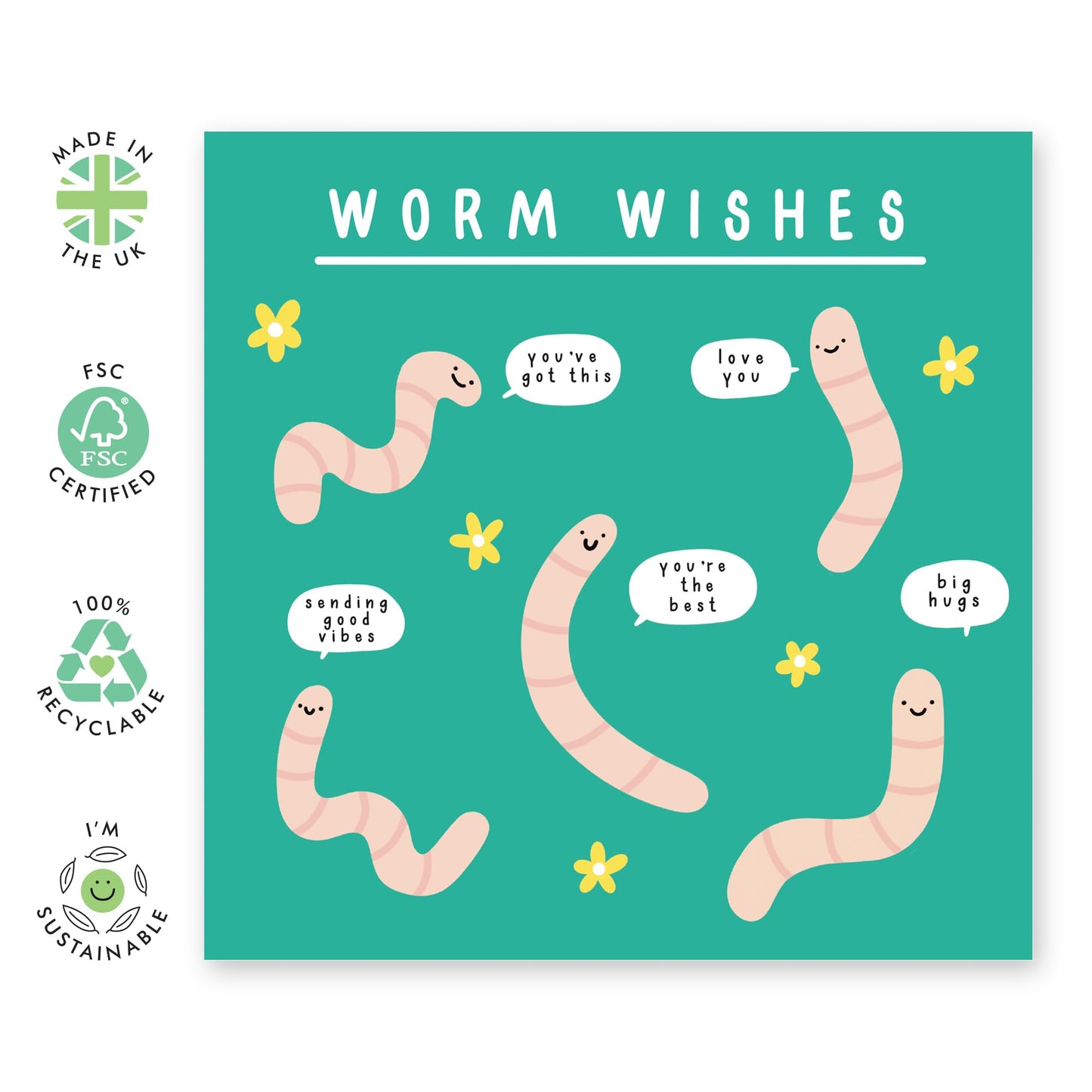 Birthday Cards For Him Her - Worm Wishes - Funny Birthday Cards For Mum Dad - Daddy Mummy - Brother Sister - Funny Greeting Card Aunt Uncle - Comes With Stickers - By Central 23