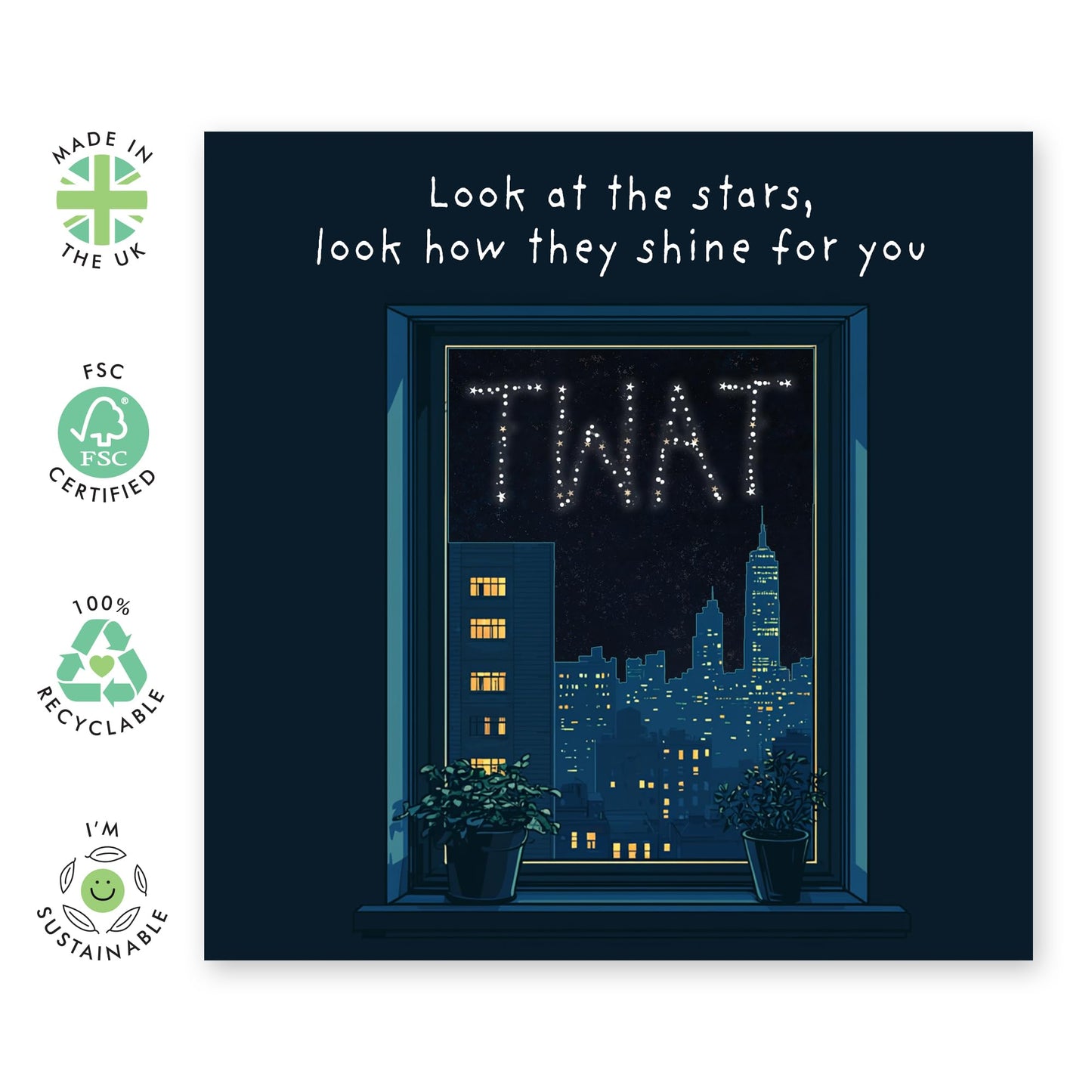Rude & Funny Birthday Card - Tw*t Look at the Stars - Cheeky Greetings for Friends, Colleagues, BFF, Buddies, Pals, Mates, Brother, Cousin, Him, Men, Boys - Comes with Fun Stickers