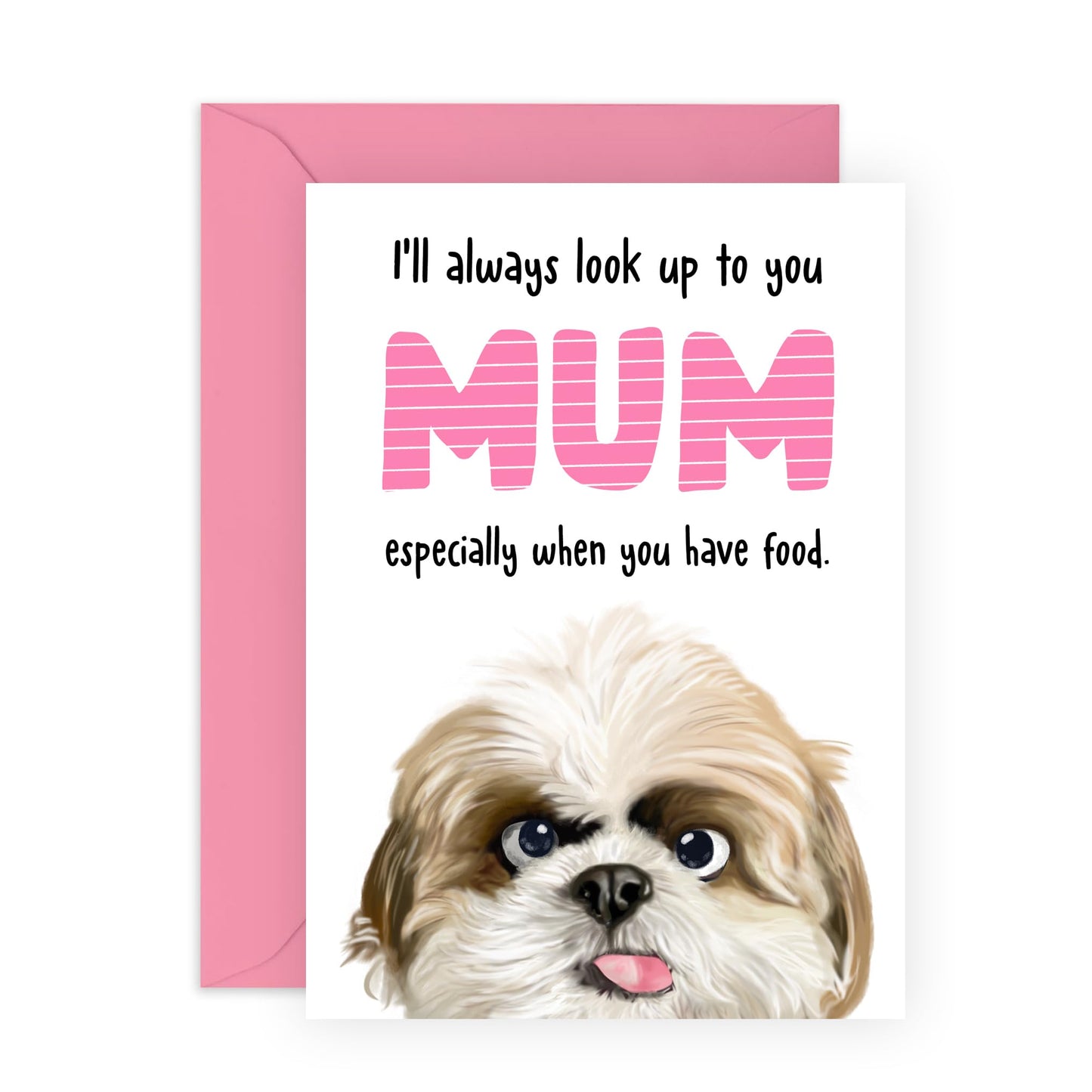 Dog Mum Birthday Card - Always Look Up To You - Mothers Day Card From Dog or Fur Baby - Funny Dog Birthday Cards For Pet Owner Fur Parent - Comes With Fun Stickers By Central 23