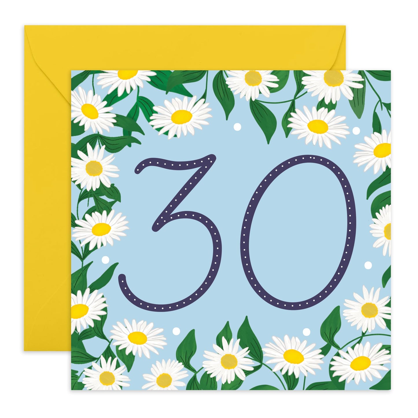 30th Birthday Card For Women - Daisy Chain 30 - Wife - Mum - Sister - Sweet Birthday Card - Happy Thirtieth Birthday Greeting Card Female Friends - Comes With Fun Stickers - By Central 23