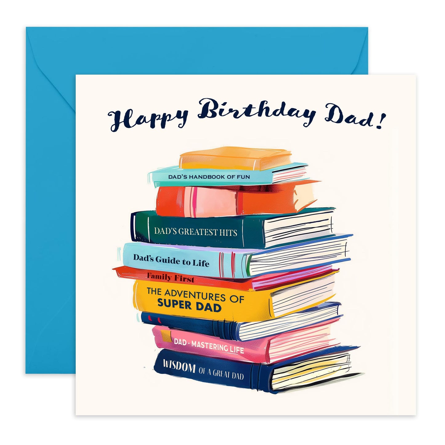 Happy Birthday Dad Card - To The Best Dad Books - Dad Bday Card From Son Daughter - Sweet Thoughtful Gifts For Him Men Papa Pop Daddy - Comes With Fun Stickers And Envelopes By Central 23