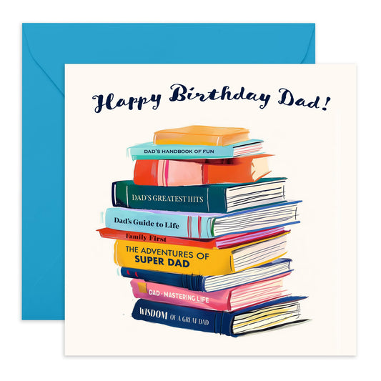 Happy Birthday Dad Card - To The Best Dad Books - Dad Bday Card From Son Daughter - Sweet Thoughtful Gifts For Him Men Papa Pop Daddy - Comes With Fun Stickers And Envelopes By Central 23