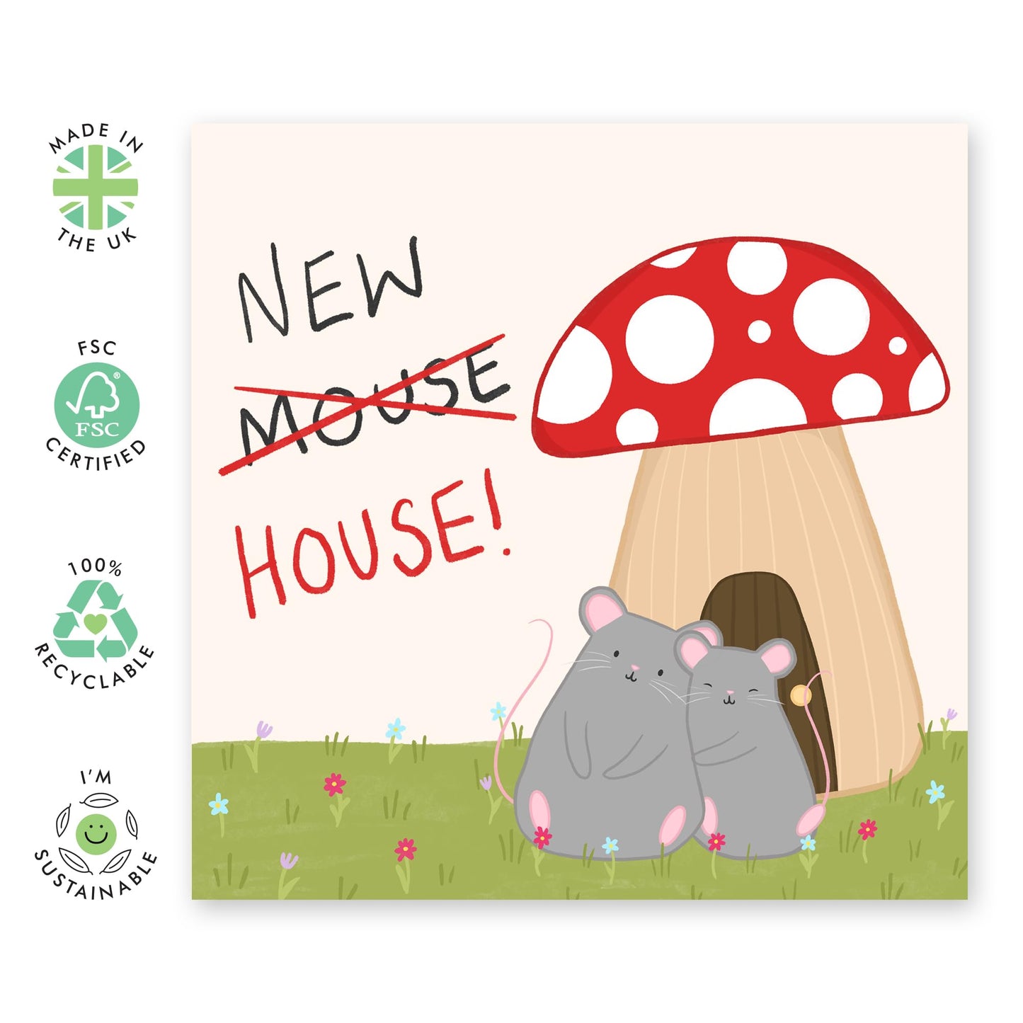 Congratulations Card For New House - New Mouse House - New Home Card For Men Women - New Home Owners - Moving Away - New House Cards Congrats Gifts - Comes With Stickers