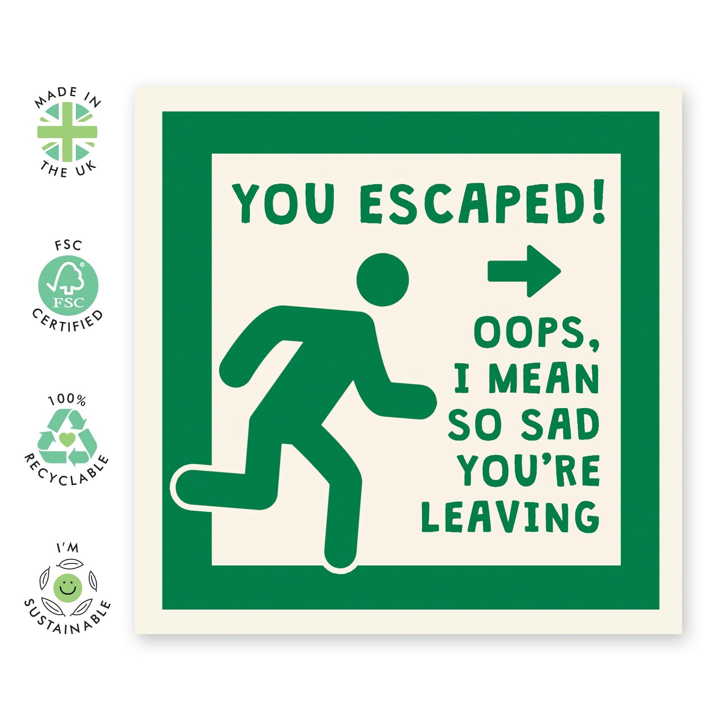 Leaving Cards For Colleague Leaving Gifts - You Escaped - Coworker Goodbye Cards Men Women - Funny Gifts For Boss Employee Officemate - Niece Nephew - Comes With Fun Stickers By Central 23