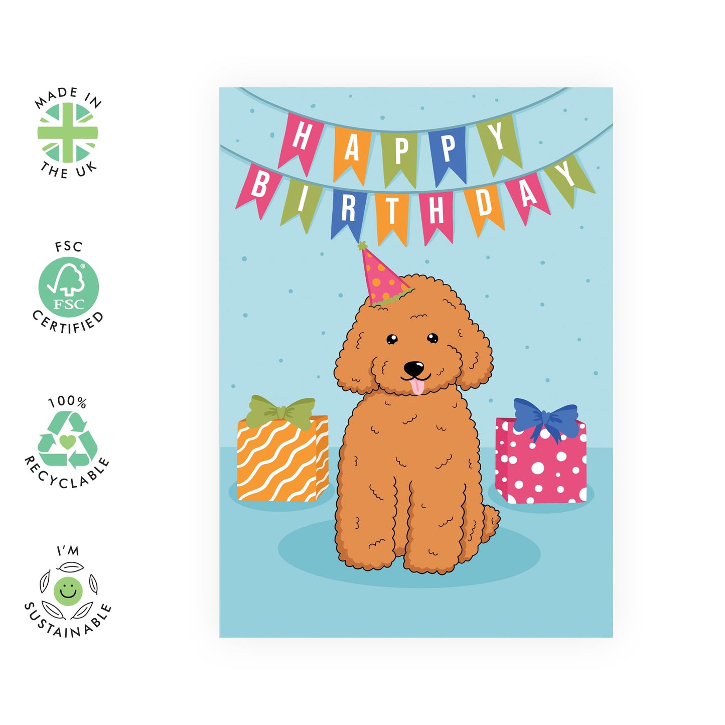 Happy Birthday Dog Card - Dog Birthday Card For Fur Baby - Greeting Cards From Pet Owners - Dog Mum Dad - Gifts For Him Her - Comes With Stickers By Central 23