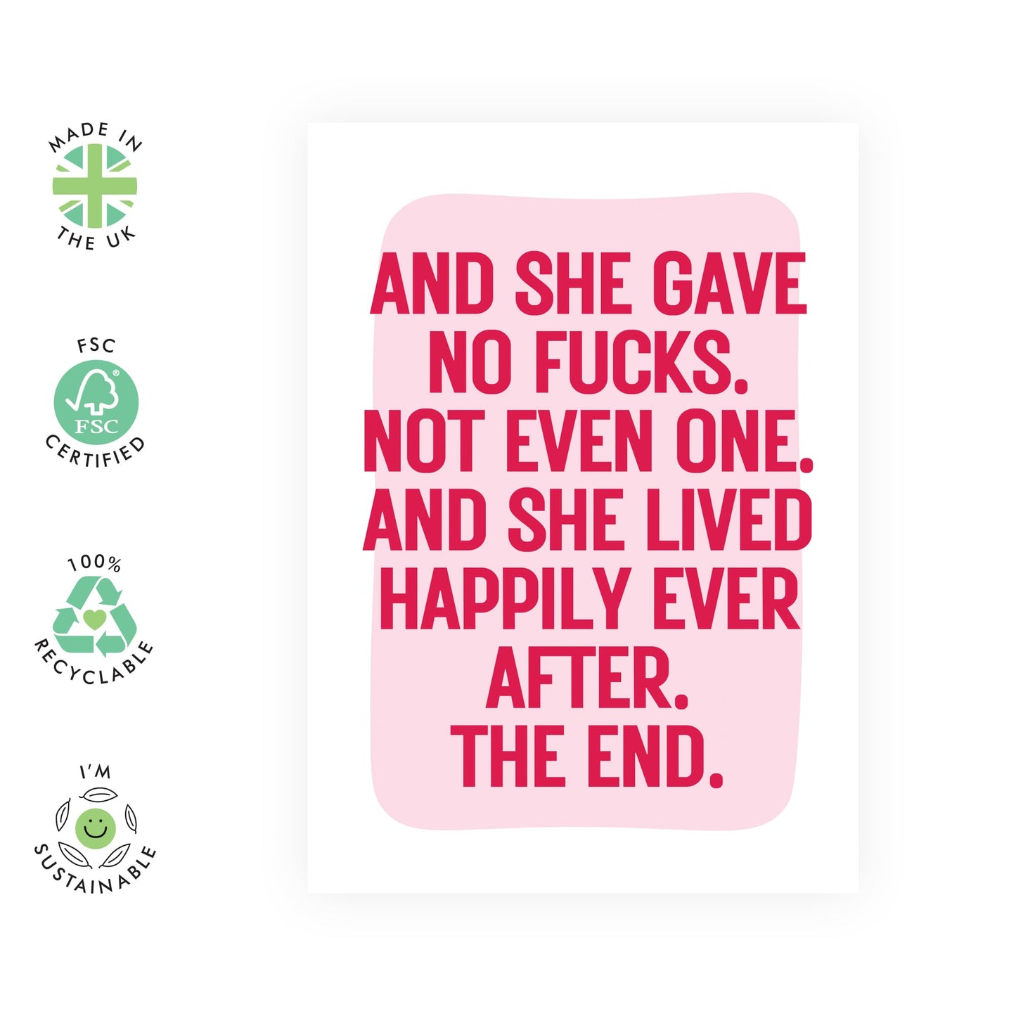 Funny Leaving Card For Colleagues - She Gave No F*cks - Coworker Leaving Gifts - Goodbye Card Resignation Retirement Greeting Card For Her Women Female - Comes With Fun Stickers By Central 23