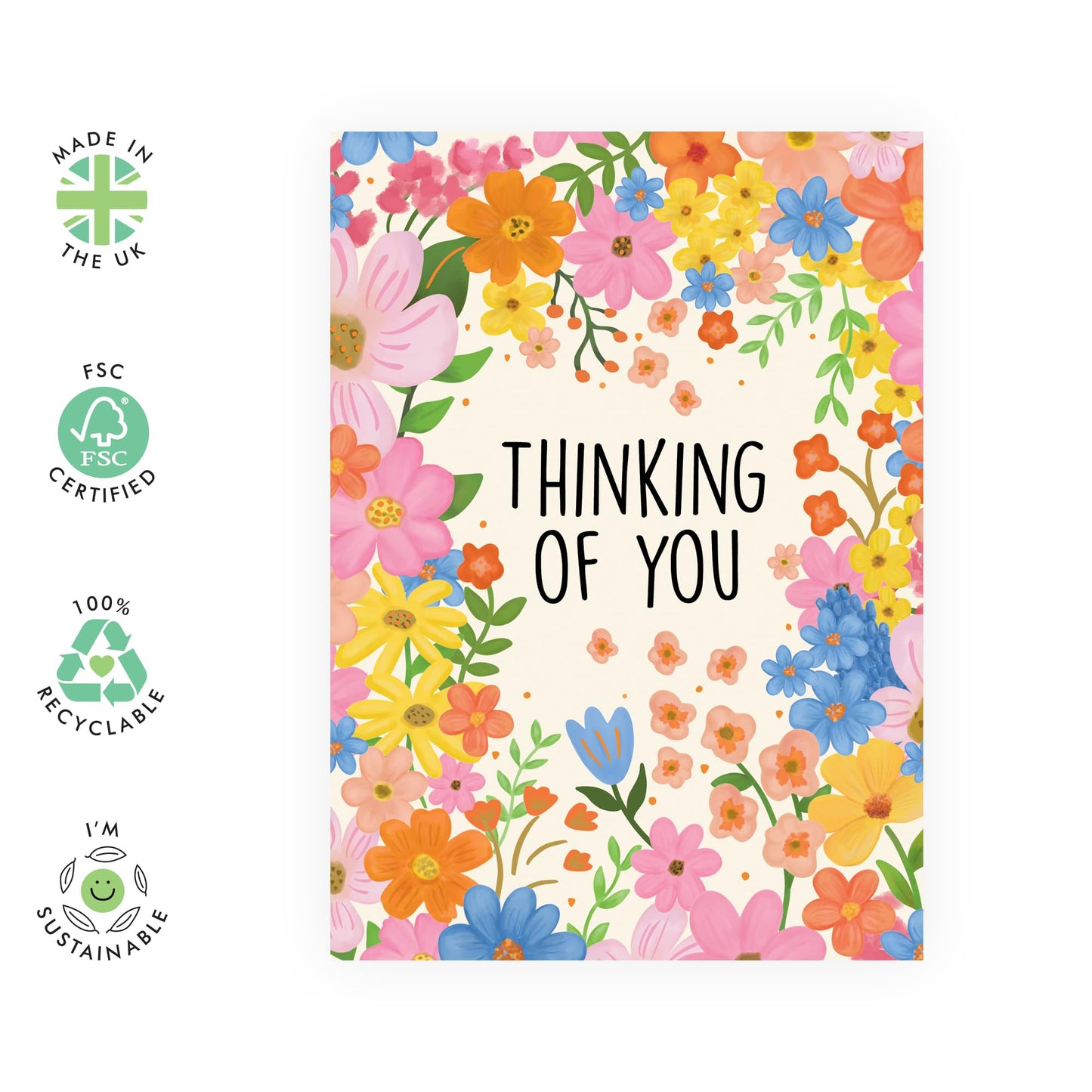 Thinking Of You Card For Wife - Floral Thinking Of You - I Like You Card For Girlfriend - Greeting Cards For Her Female Women - Comes With Stickers By Central 23
