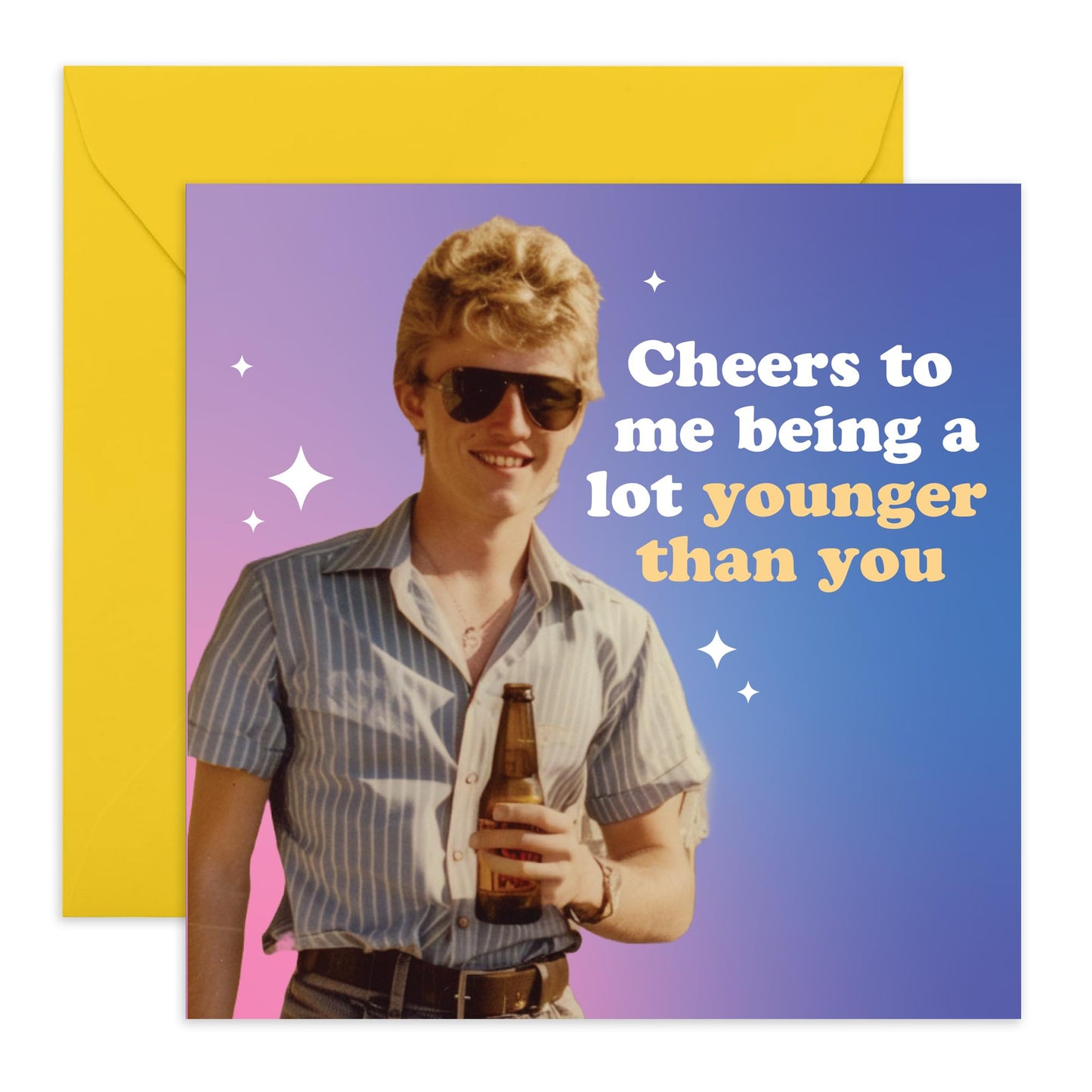Greeting Card - 'ME BEING A LOT YOUNGER' - Perfect for Any Occasion with a Humorous Twist and Fun Design - Ideal for Celebrating Milestones to Everyday Moments - Comes With Stickers By Central 23